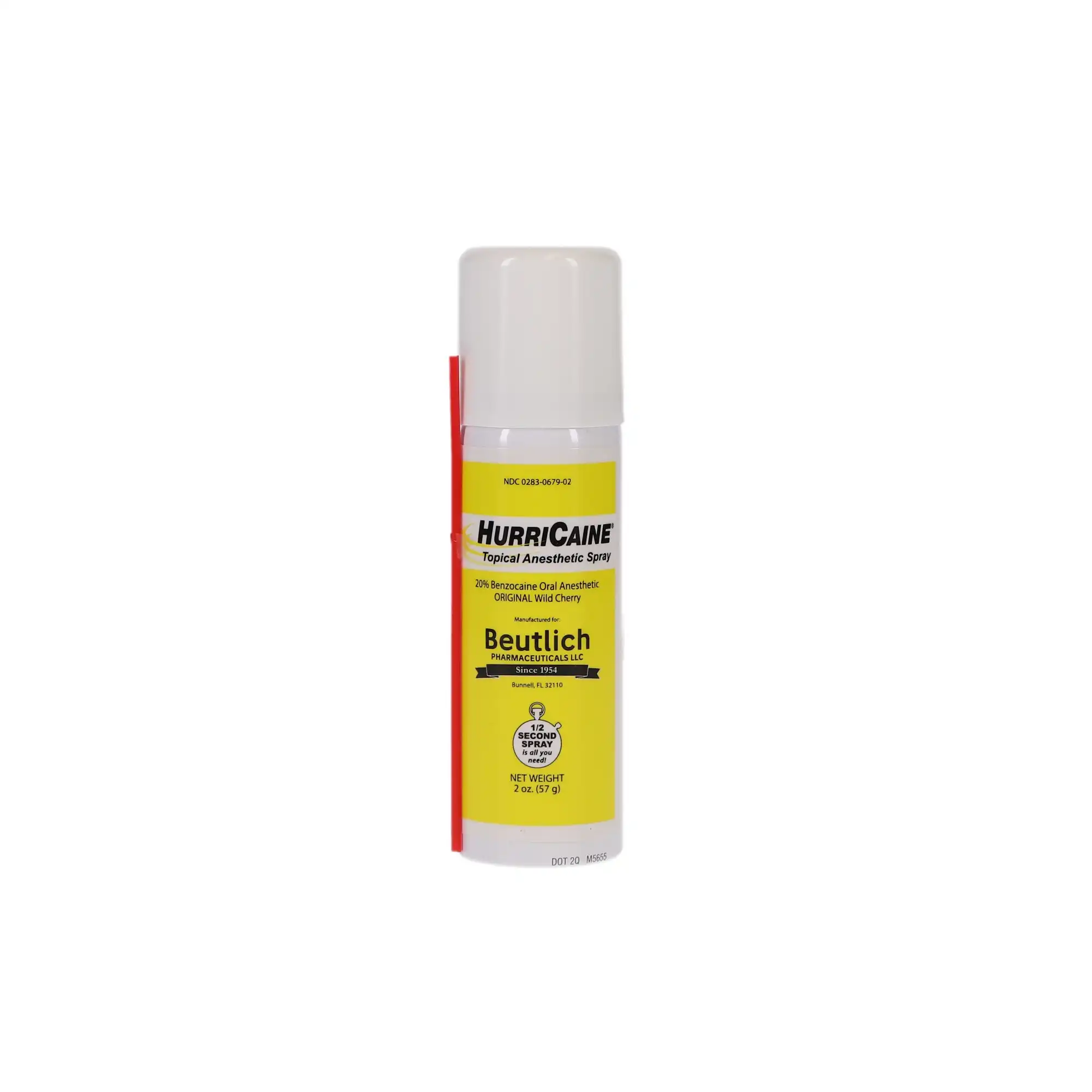 HurriCaine Topical Anesthetic Spray, 20% Benzocaine, Wild Cherry, 2 oz Aerosol Can with Disposable Extension Tube, 1/Pk, 0283-0679-02 thumbnail 2