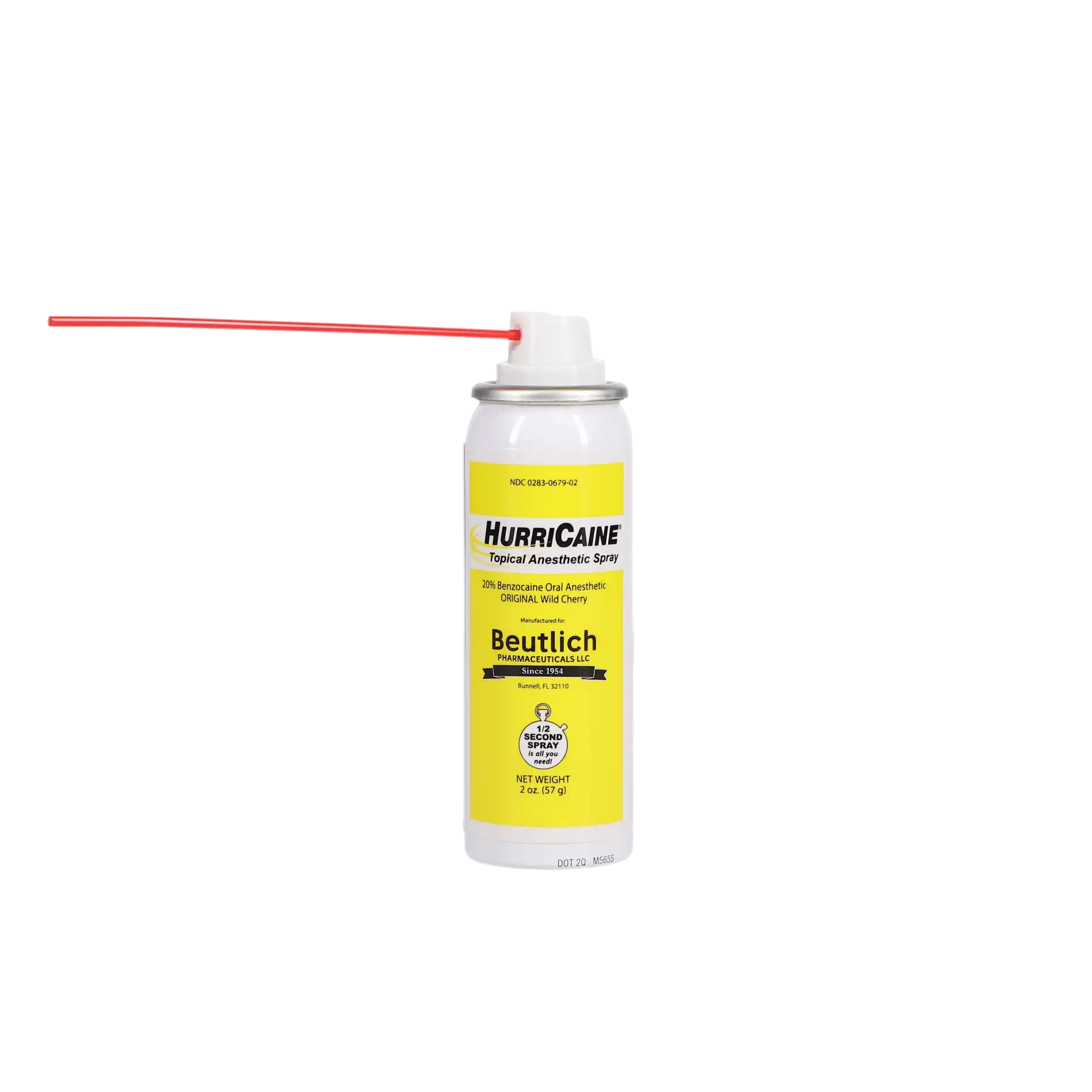 HurriCaine Topical Anesthetic Spray, 20% Benzocaine, Wild Cherry, 2 oz Aerosol Can with Disposable Extension Tube, 1/Pk, 0283-0679-02 thumbnail 5