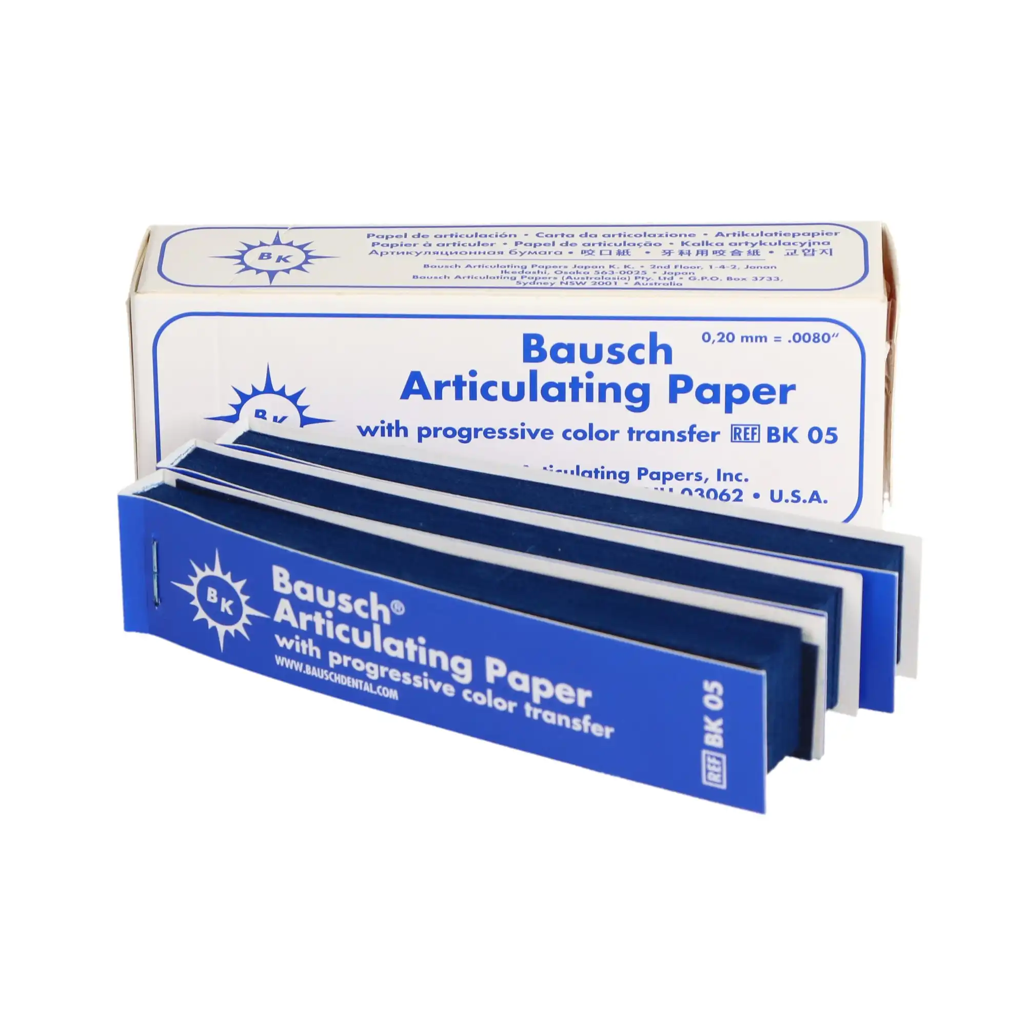 Bausch Articulating Paper Straight Booklets, 200 Microns, Blue, Progressive Color Transfer, 300/Pk, BK-05 thumbnail 3