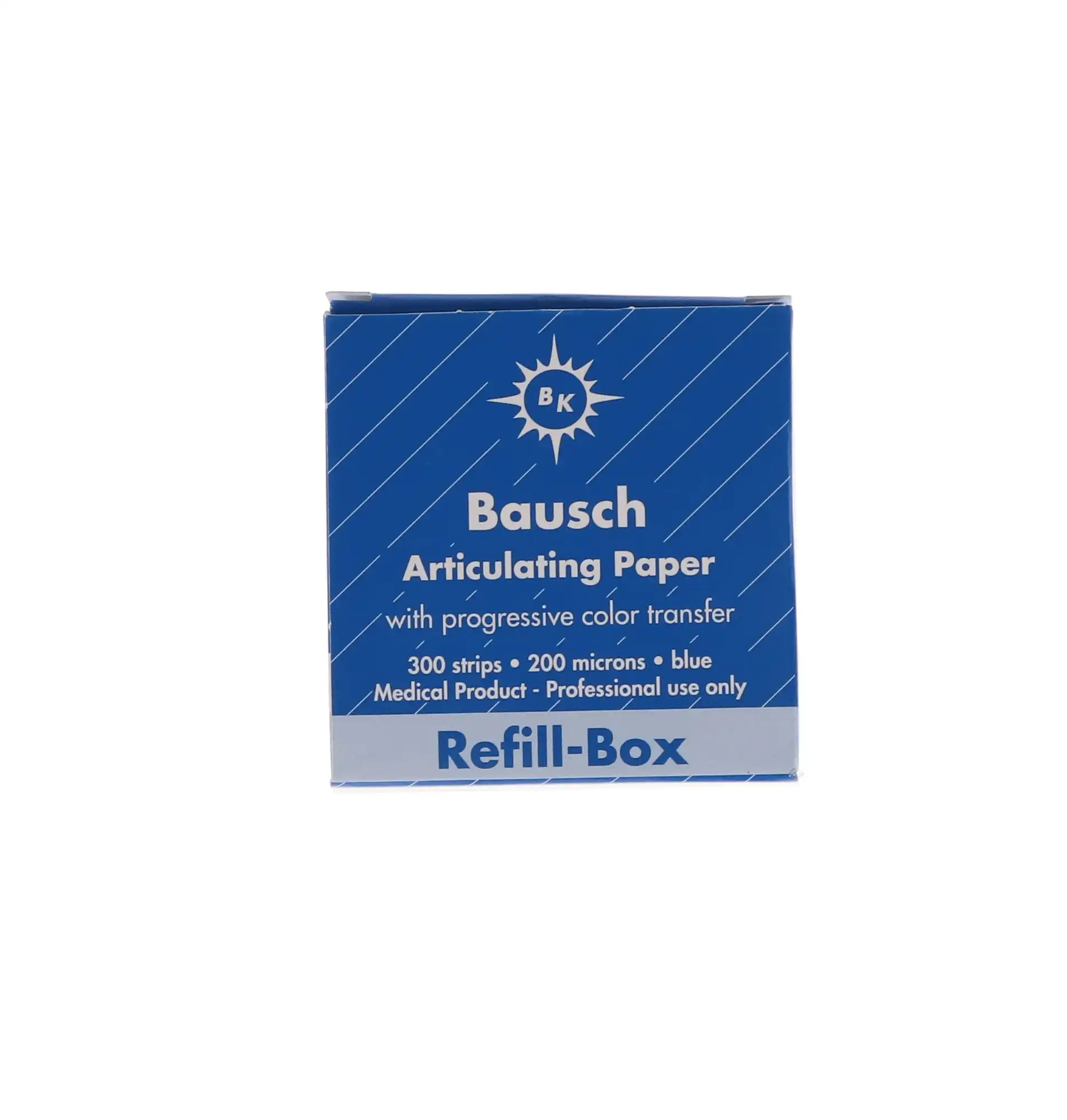 Bausch Articulating Paper Strips, Pre-Cut, Progressive Color Transfer, 200 Microns (0.008"), Blue, Refill Box, 300/Pk, BK1001 thumbnail 5