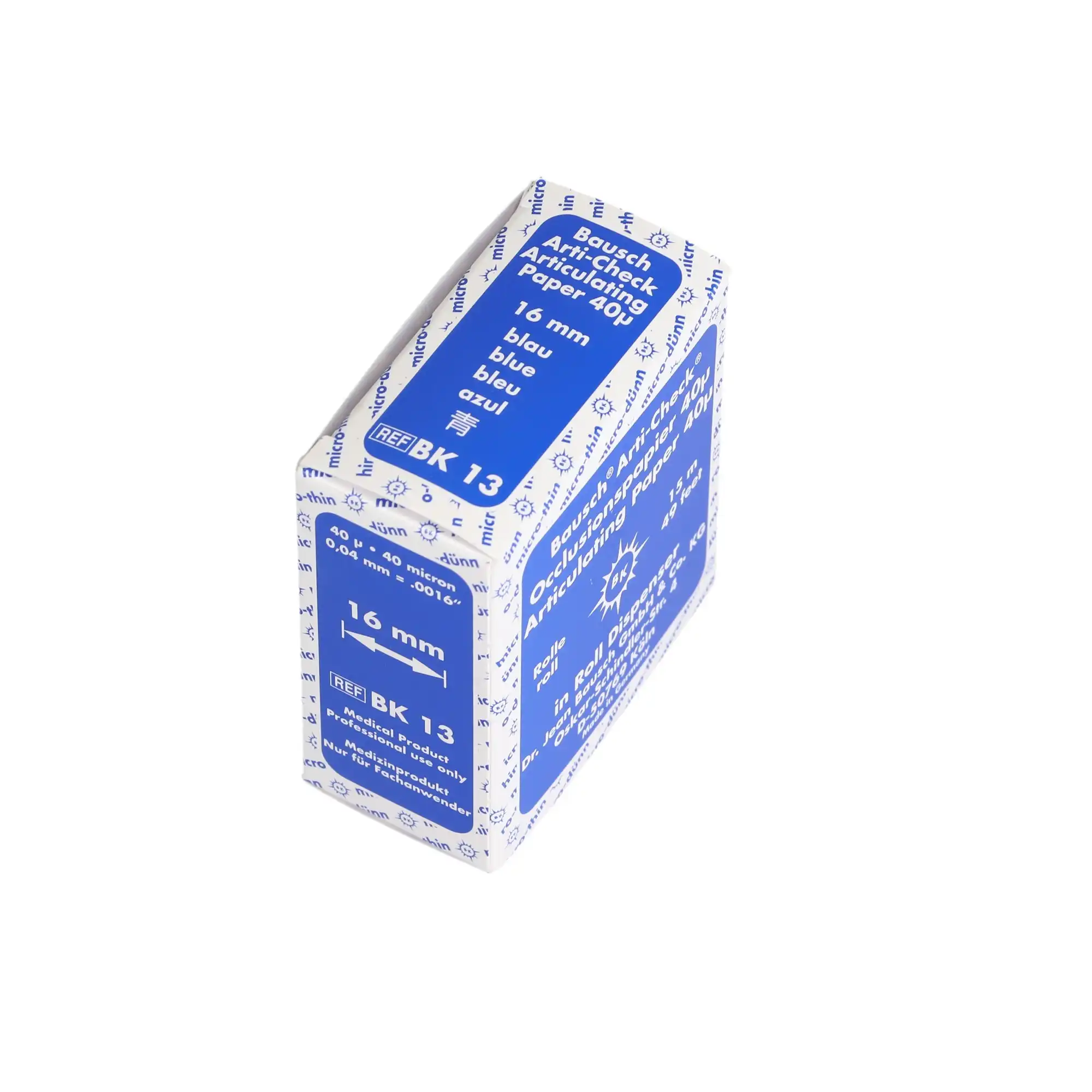 Arti-Check Articulating Paper Roll, with Dispenser, 16 mm x 15 m, 40 microns, Blue, 1/Pk, BK13 thumbnail 4