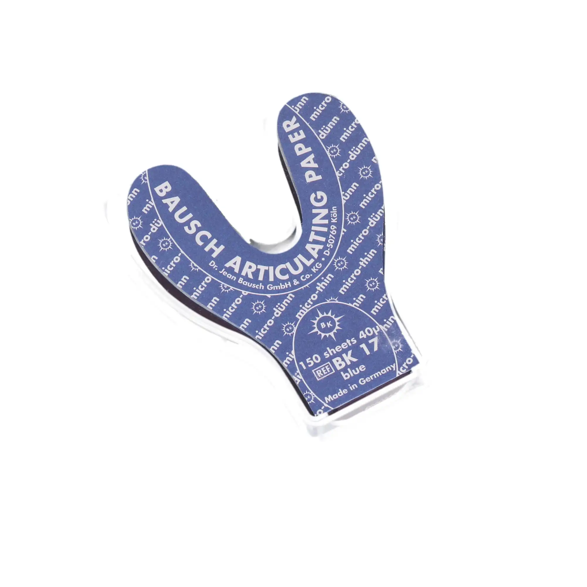 Bausch Arti-Check Micro-Thin Articulating Paper, Horseshoe, 40 Microns, Blue, 150/Pk, BK-17 thumbnail 5