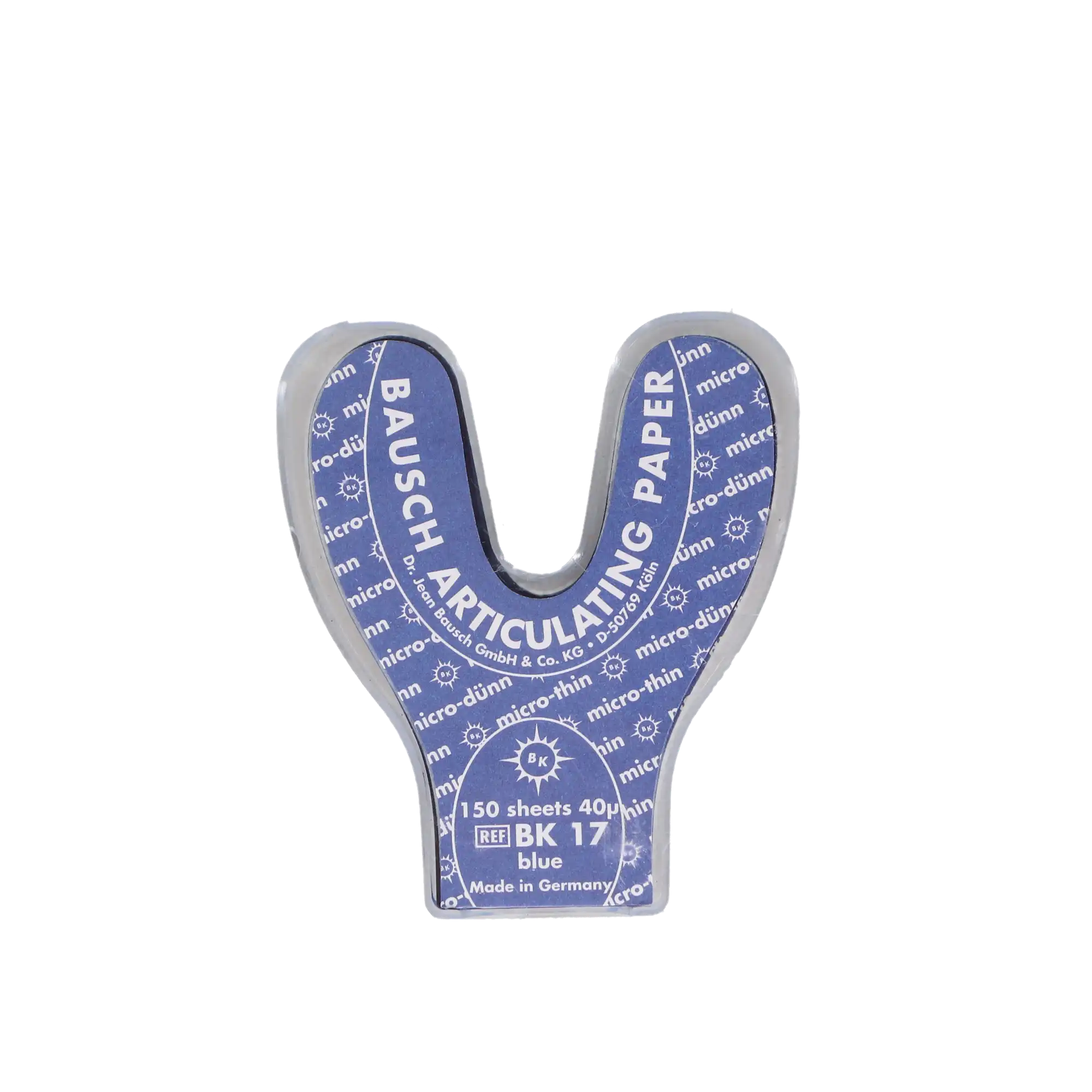 Bausch Arti-Check Micro-Thin Articulating Paper, Horseshoe, 40 Microns, Blue, 150/Pk, BK-17 thumbnail 6
