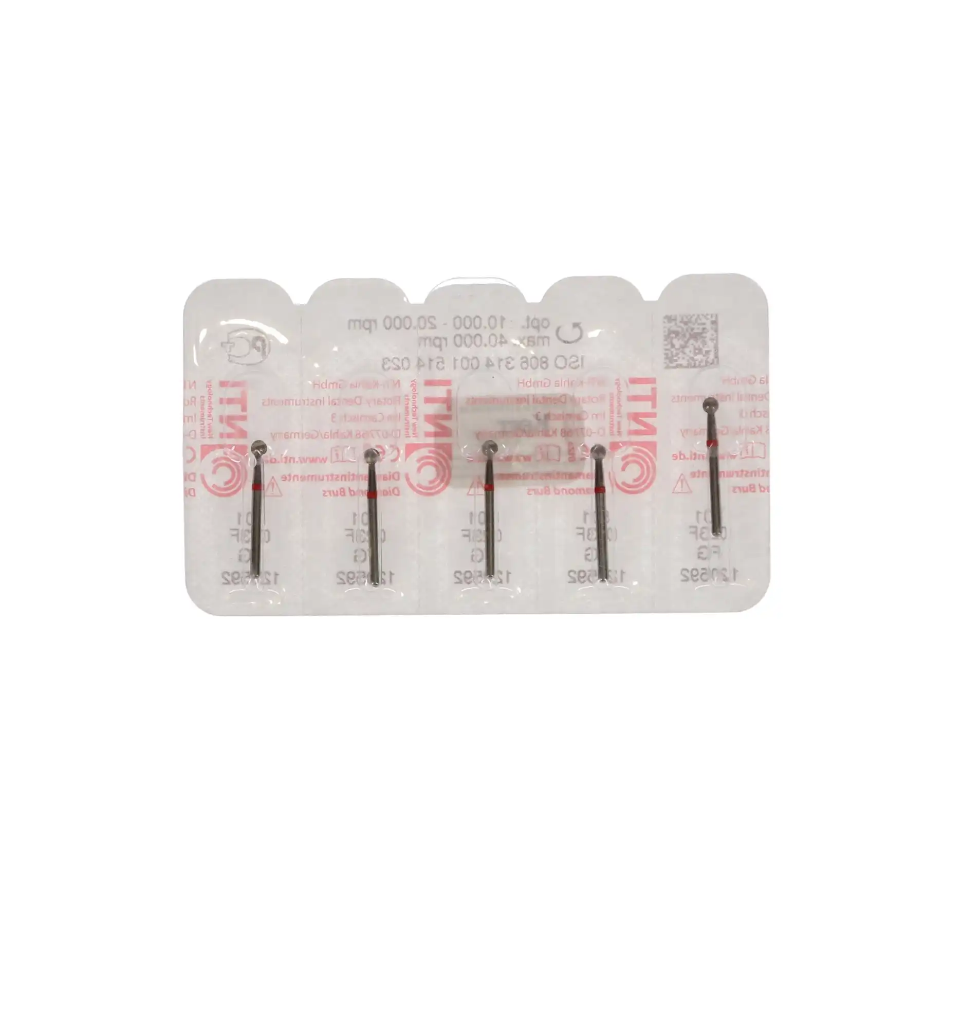 NTI Diamond Bur, FG, Round, #801, 2.3 mm, Coarse, Green, 5/Pk, C801-023 thumbnail 5