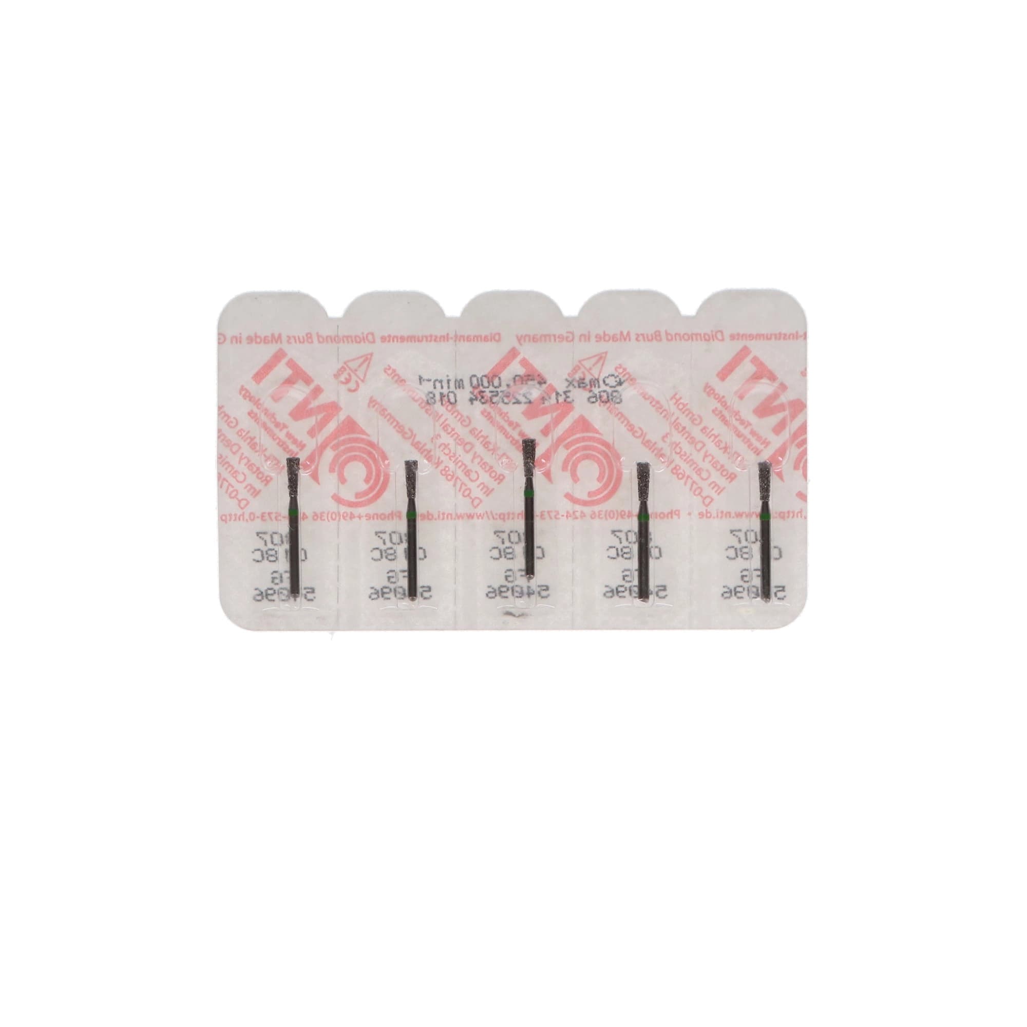 NTI Diamond Bur, FG, Long Inverted Cone, #C807-018, 1.8 mm, Coarse, Green, 5/Pk thumbnail 6