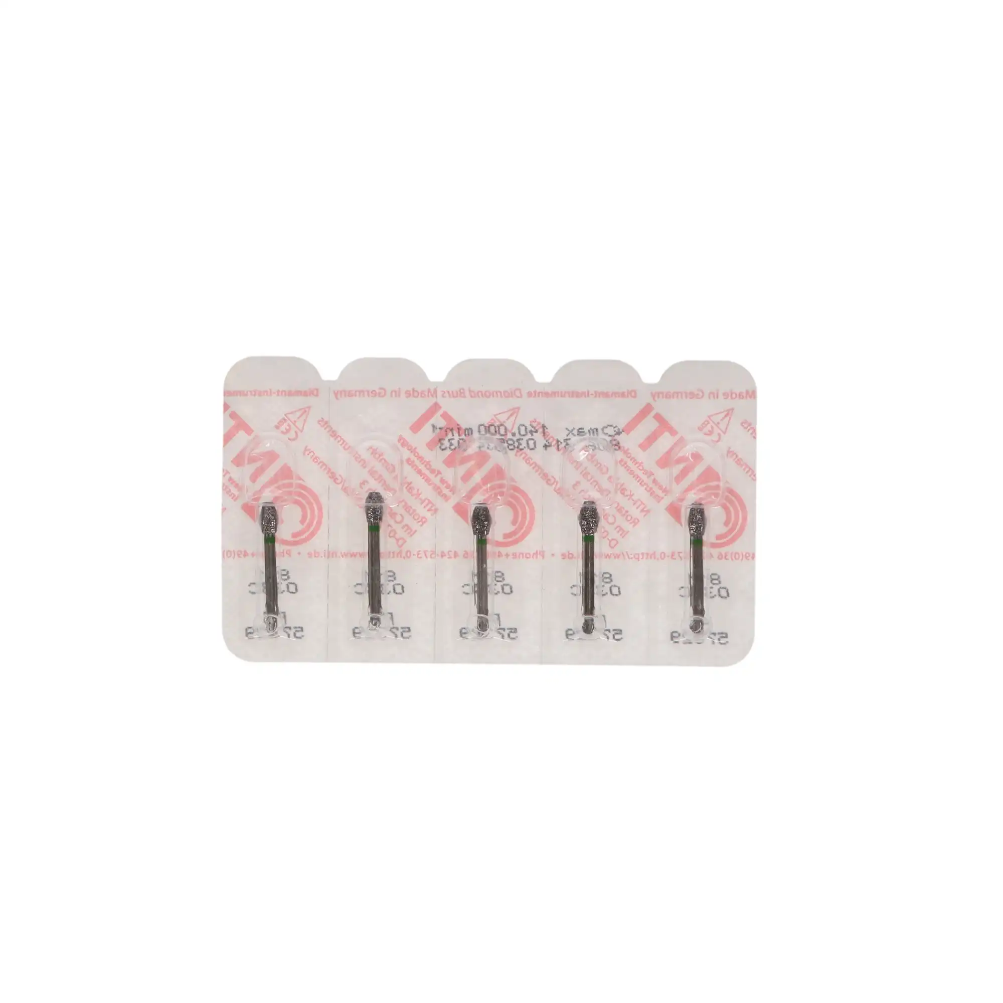 NTI Diamond Bur, FG, Barrel Flat End, #811, 3.3 mm, Coarse, Green, 5/Pk, C811-033 thumbnail 5