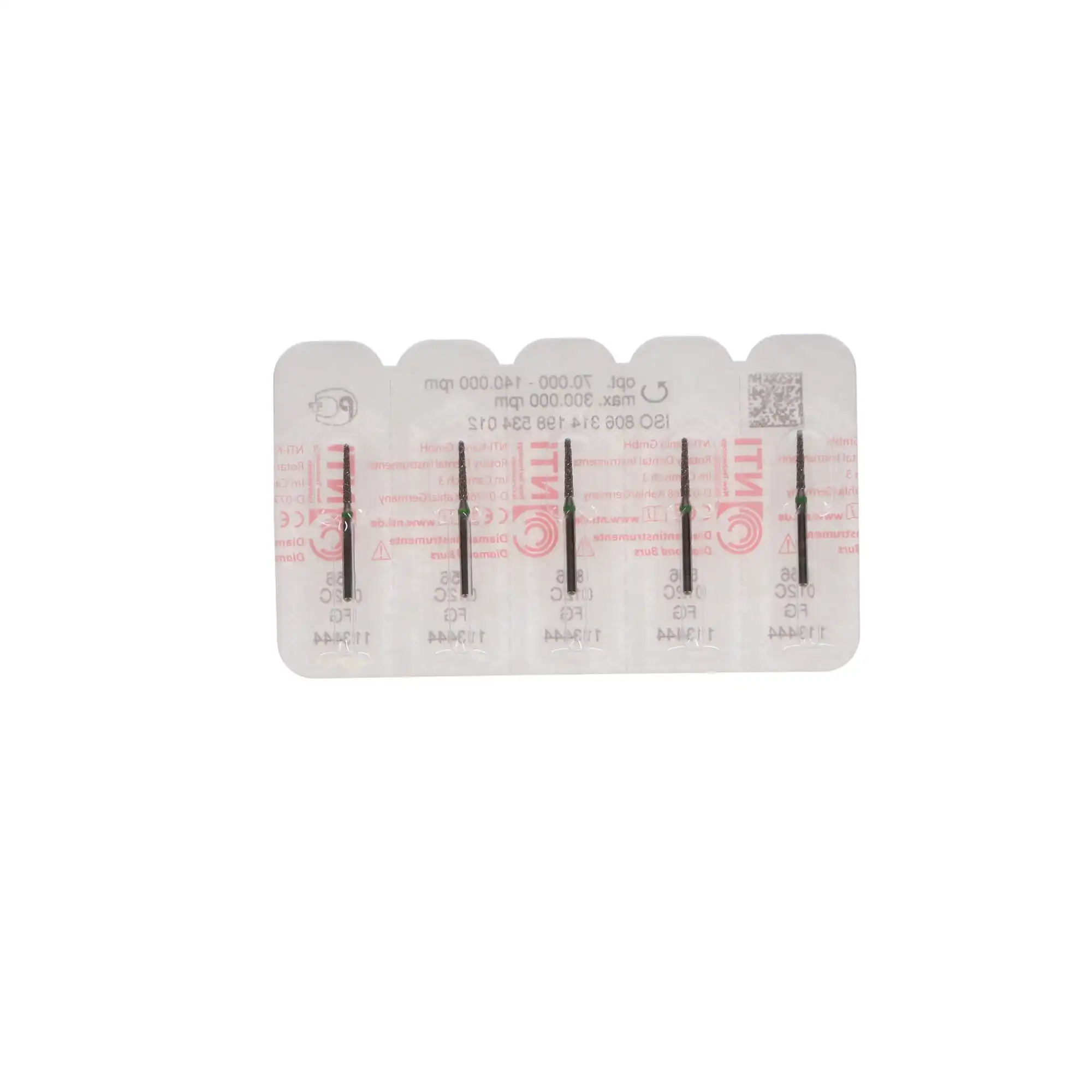 NTI Diamond Bur, FG, Round End Taper, #856-012, 1.2 mm, Coarse, Green, 5/Pk, C856-012 thumbnail 5