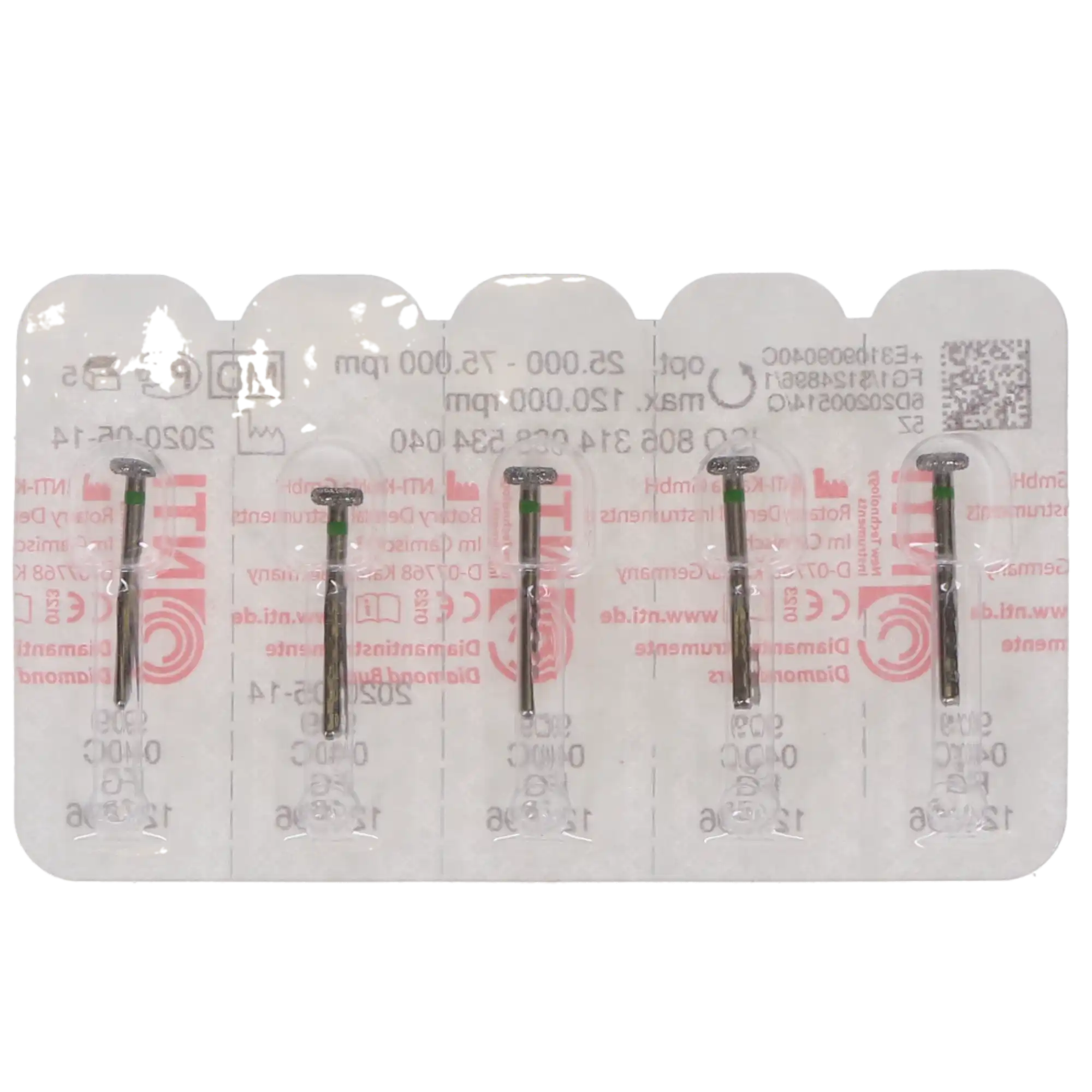 NTI Diamond Bur, FG, Donut, #C909, 4.0 mm, Coarse, Green, 5/Pk, C909-040 thumbnail 4