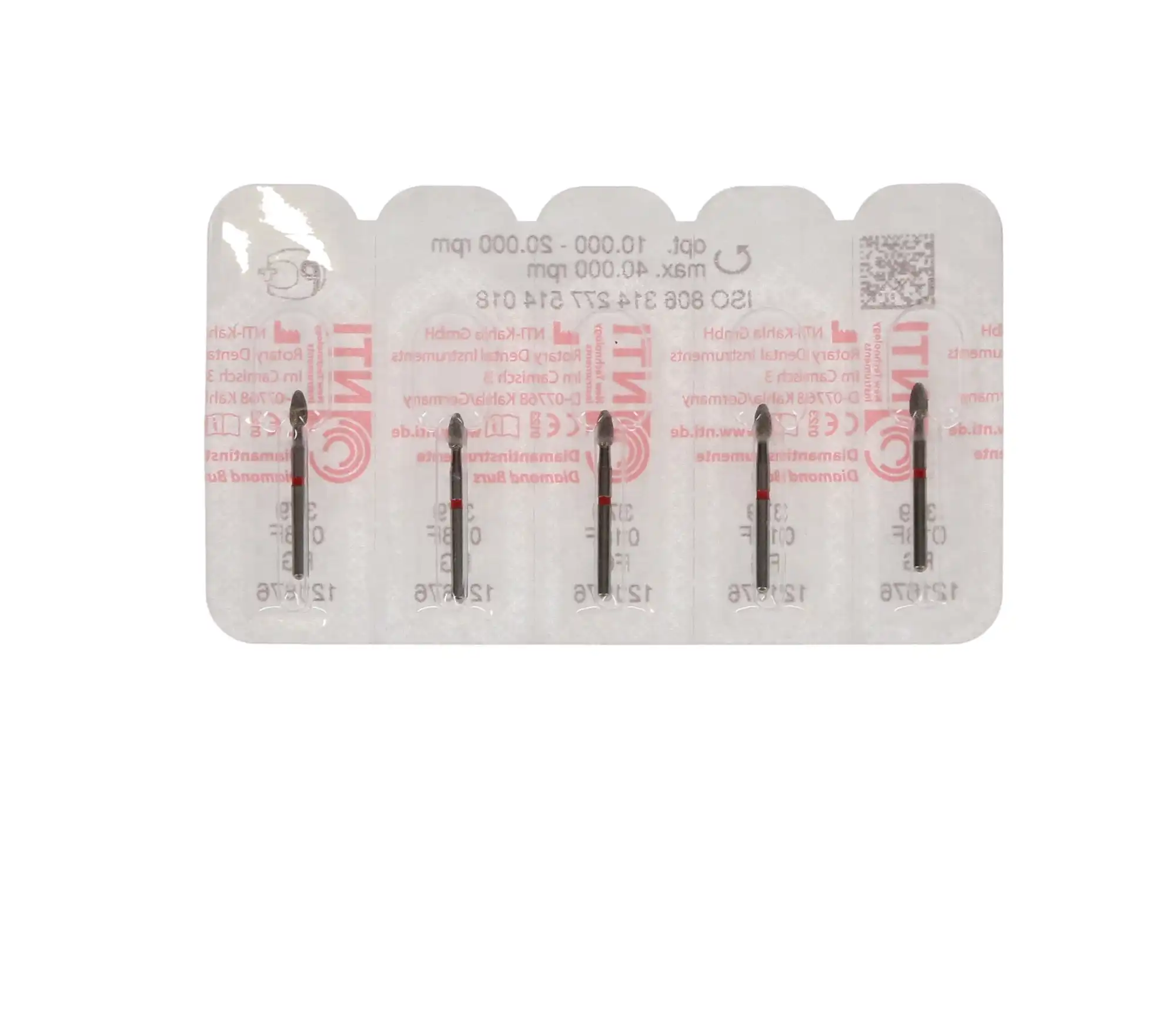 NTI Diamond Burs, FG, Football, #379, 1.8 mm, Fine, Red, 5/Pk, F379-018 thumbnail 5