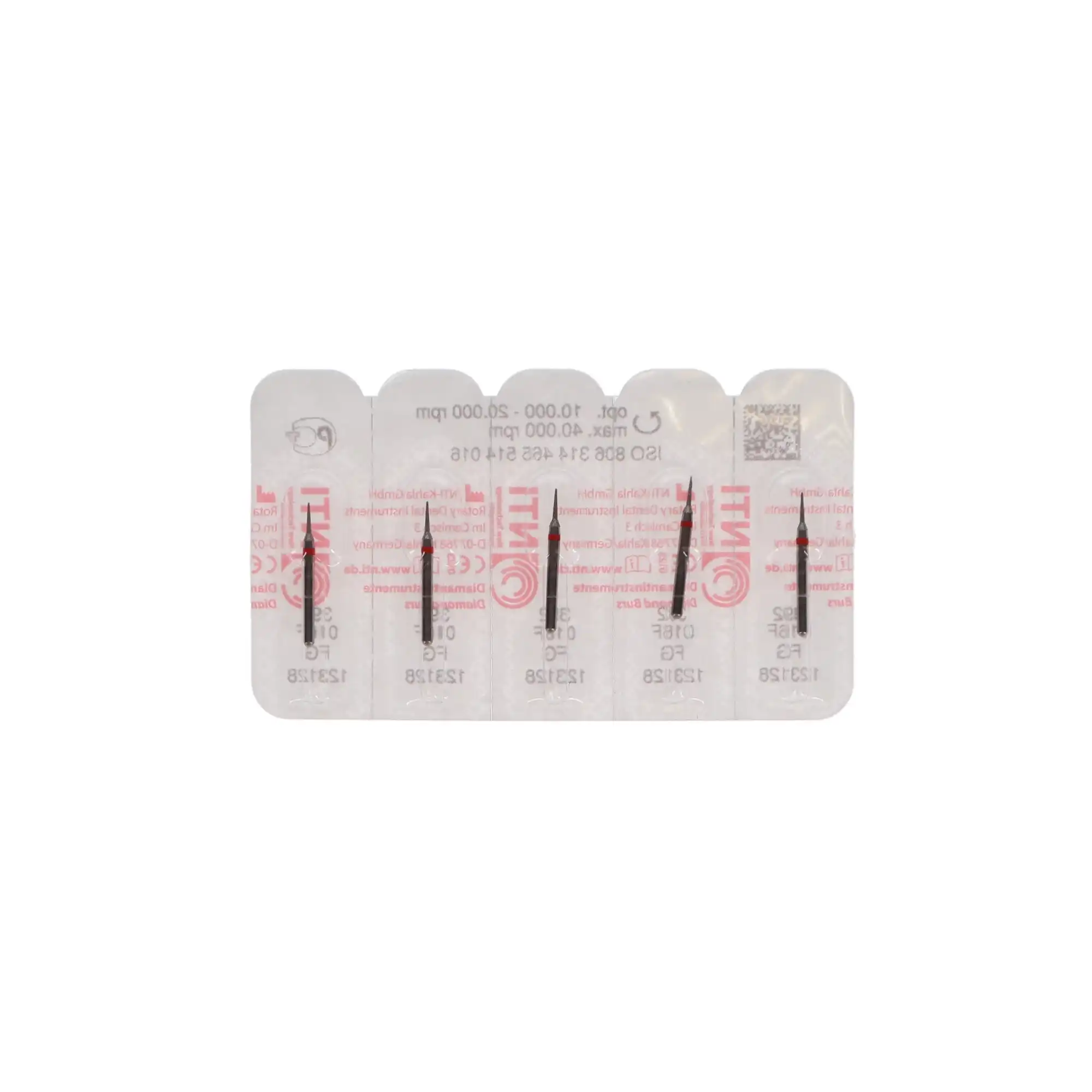 NTI Diamond Bur, FG, Interproximal, #F392, 1.6 mm, Fine, Red, 5/Pk, F392-016 thumbnail 5