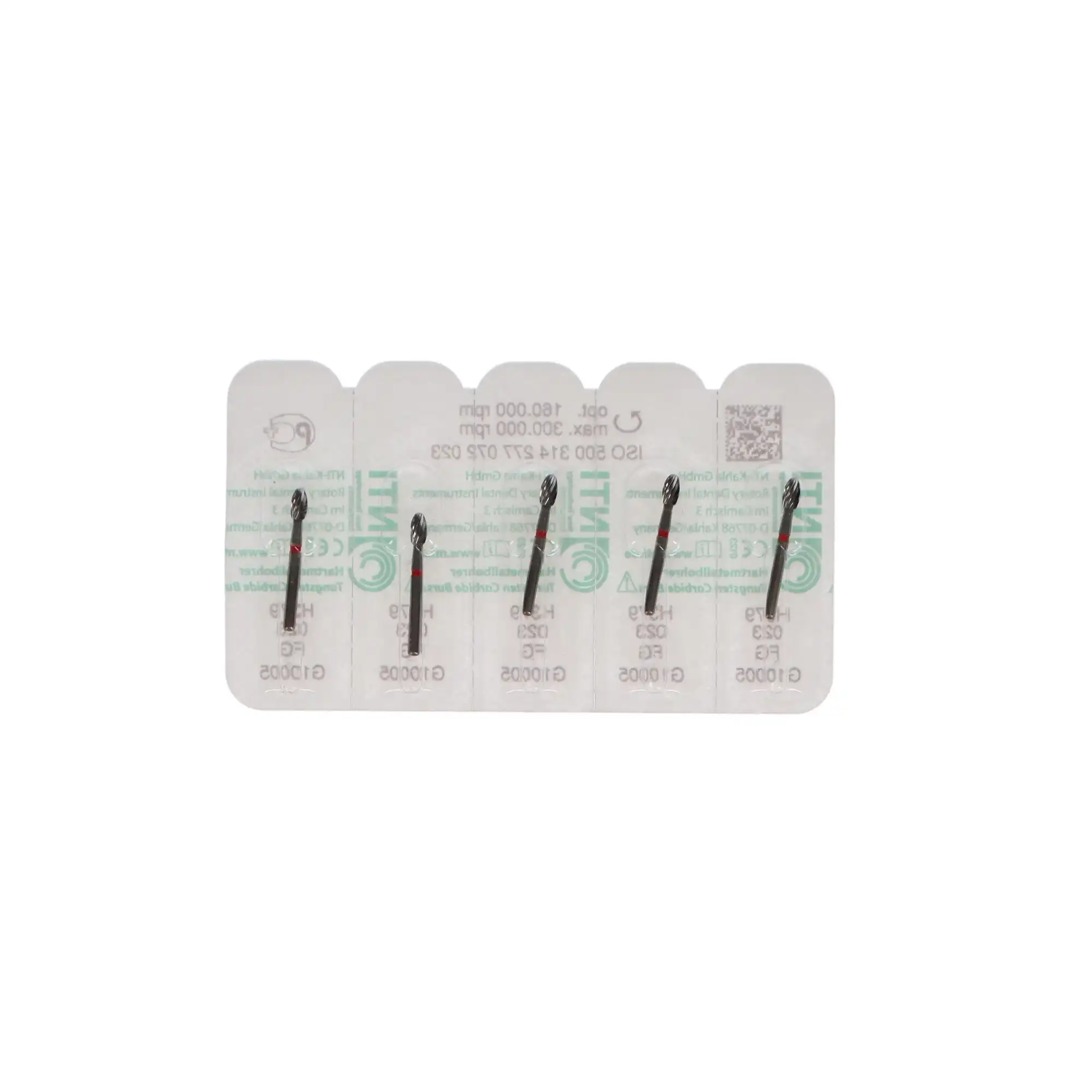 NTI Trimming & Finishing Carbide Burs, 12-Fluted, FG, Football, #7408 / OA-1, 2.3 mm, Red, 5/Pk, H379-023 thumbnail 5
