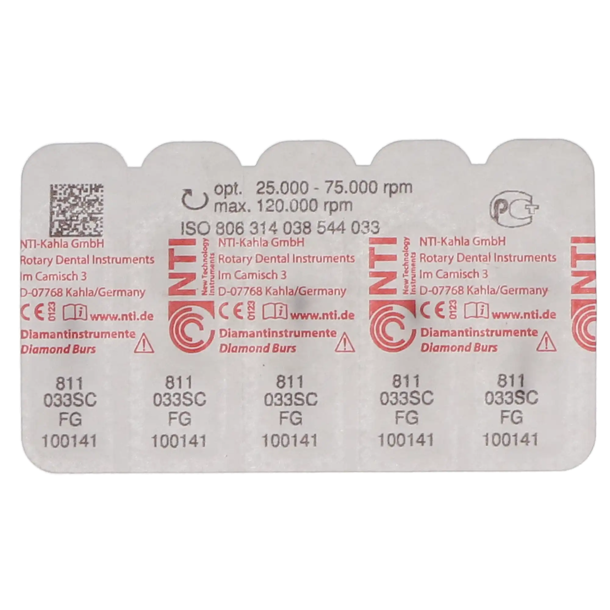 NTI Diamond Bur, FG, Barrel, #SC811, 3.3 mm, Super Coarse, Black, 5/Pk, SC811-033 thumbnail 4