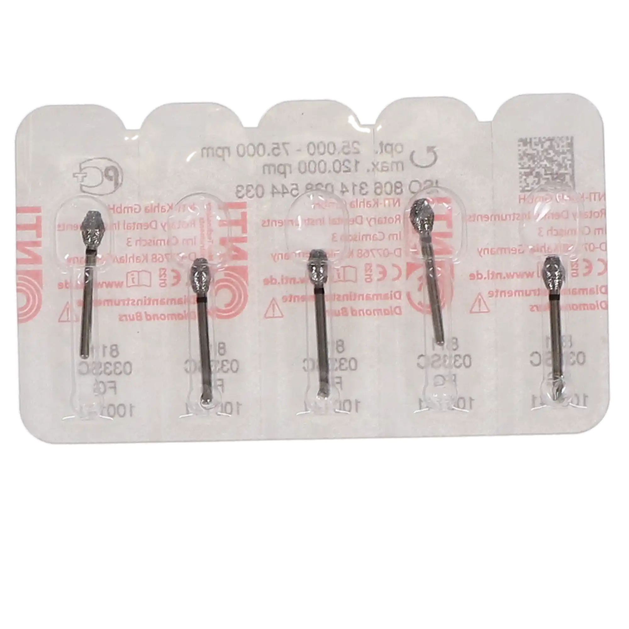 NTI Diamond Bur, FG, Barrel, #SC811, 3.3 mm, Super Coarse, Black, 5/Pk, SC811-033 thumbnail 5