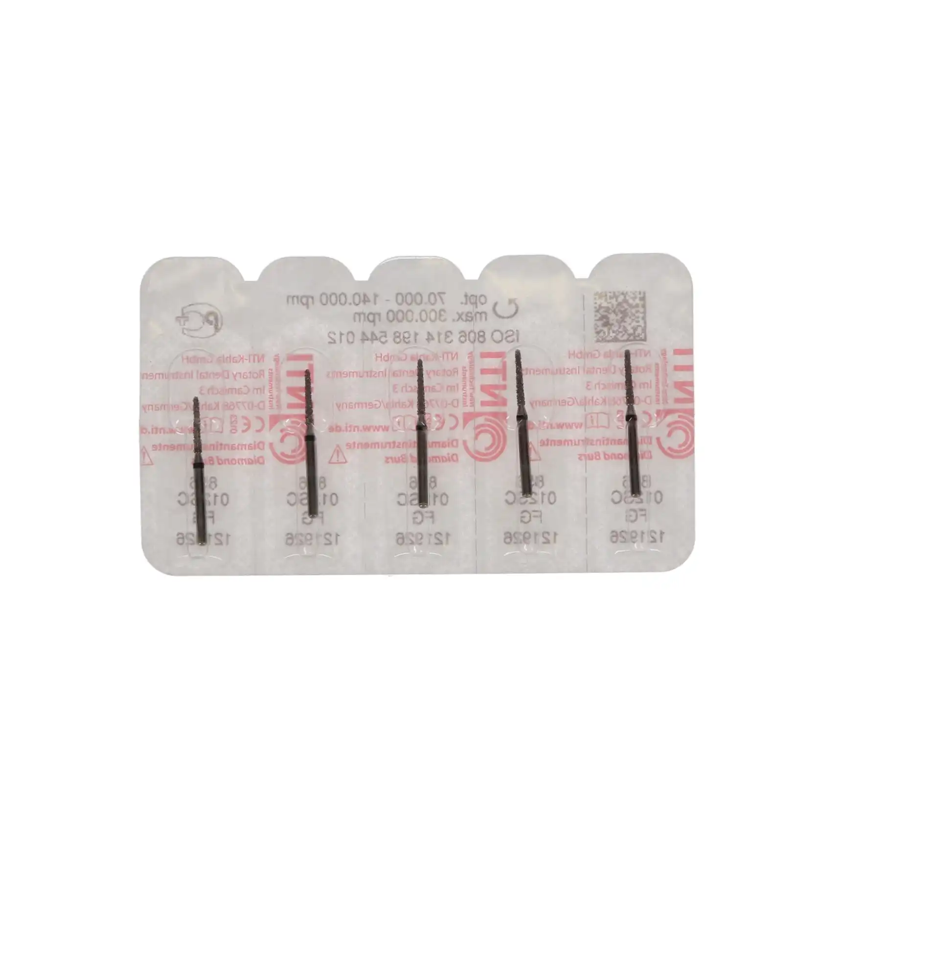 NTI Diamond Bur, FG, Round End Taper, #856-012, 1.2 mm Head, 8.0 mm Length, Super Coarse, Black, 5/Pk, SC856-012 thumbnail 5