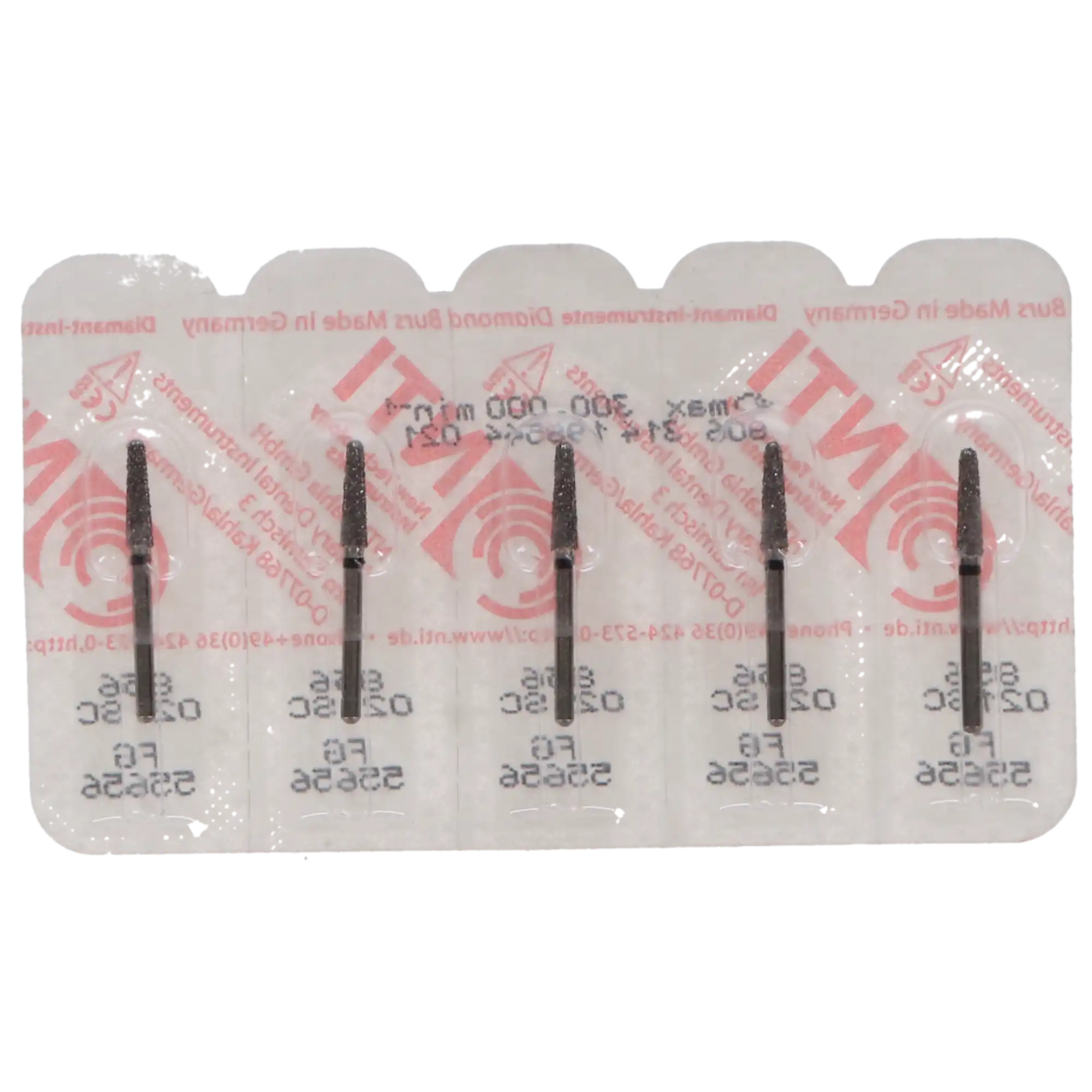 NTI Diamond Bur, FG, Round End Taper, #856-021, 2.1 mm, Super Coarse, Black, 5/Pk, SC856-021 thumbnail 4
