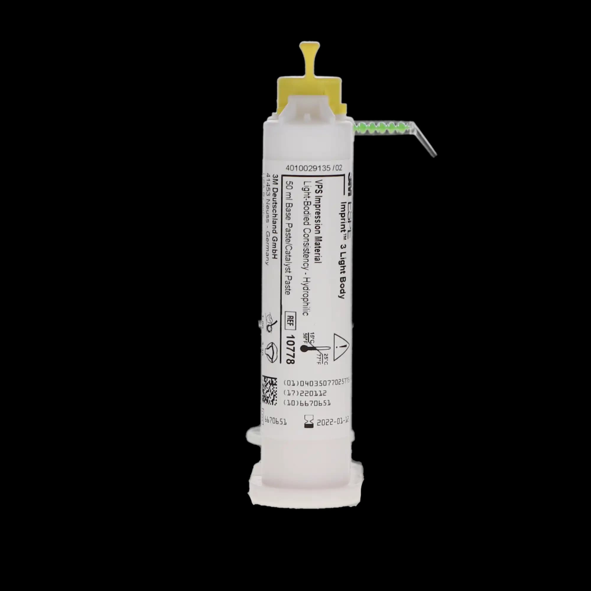 3M Imprint 3 Light Body VPS Impression Material Refill, Yellow, 4 x 50 ml Garant Cartridges with Mixing Tips, 10778 thumbnail 4