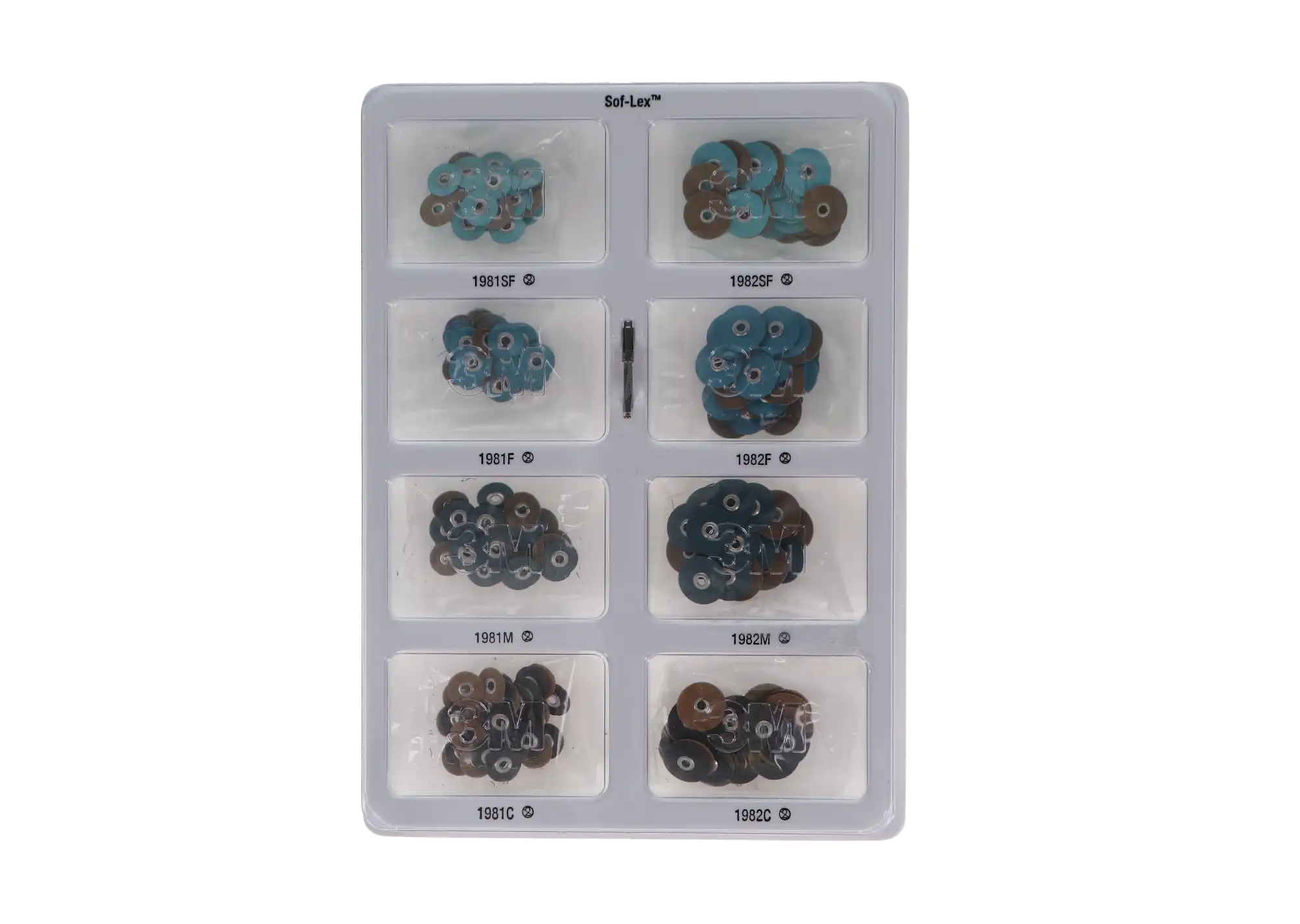 3M Sof-Lex Contouring and Polishing Discs Assortment Kit, Pop-On, Coarse/Medium/Fine/Superfine, 1/2" and 3/8", 1 RA Mandrel, 1980 thumbnail 9
