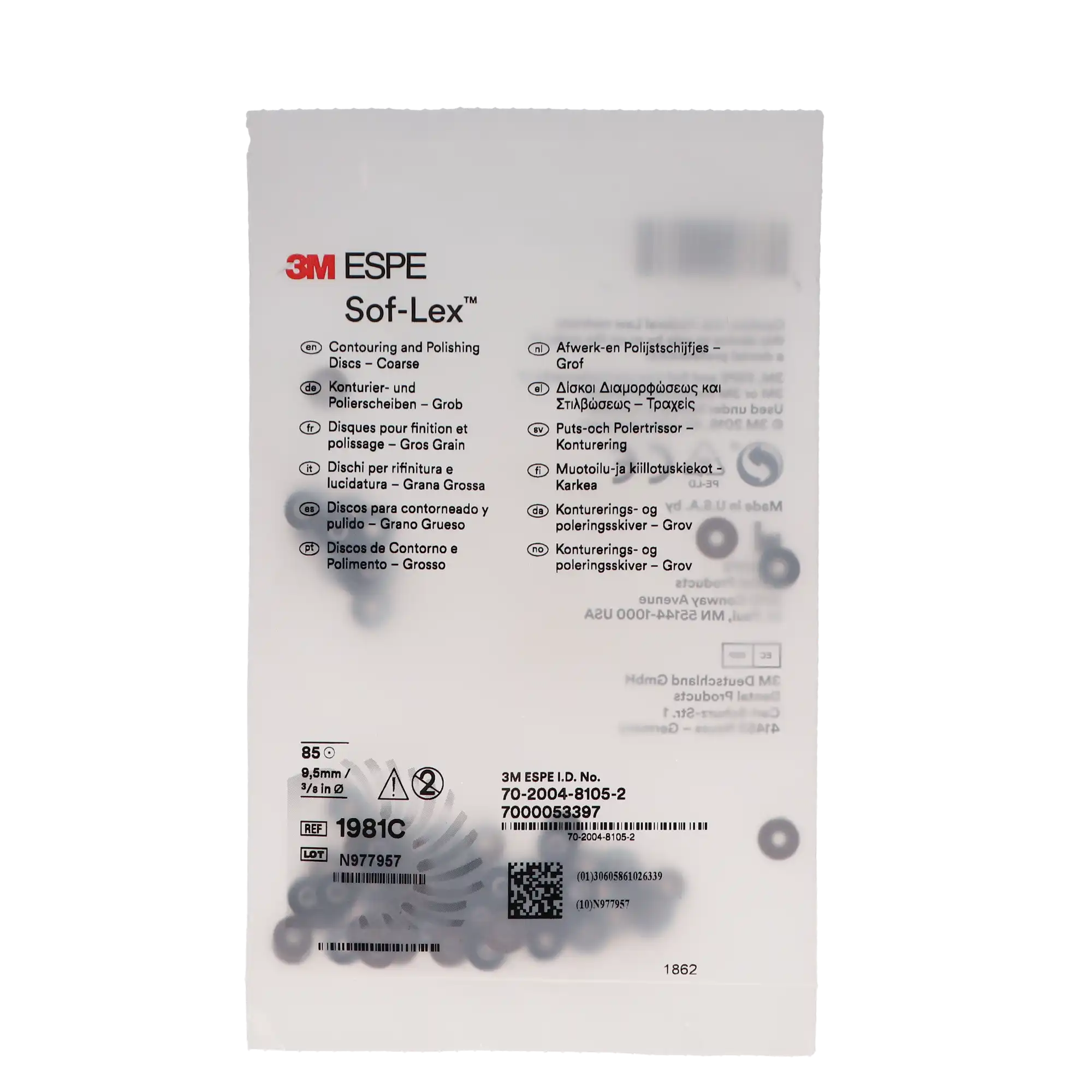 3M Sof-Lex Contouring and Polishing Pop-On Discs, 3/8" Diameter, Coarse, Black, 85/Pk, 1981C thumbnail 8