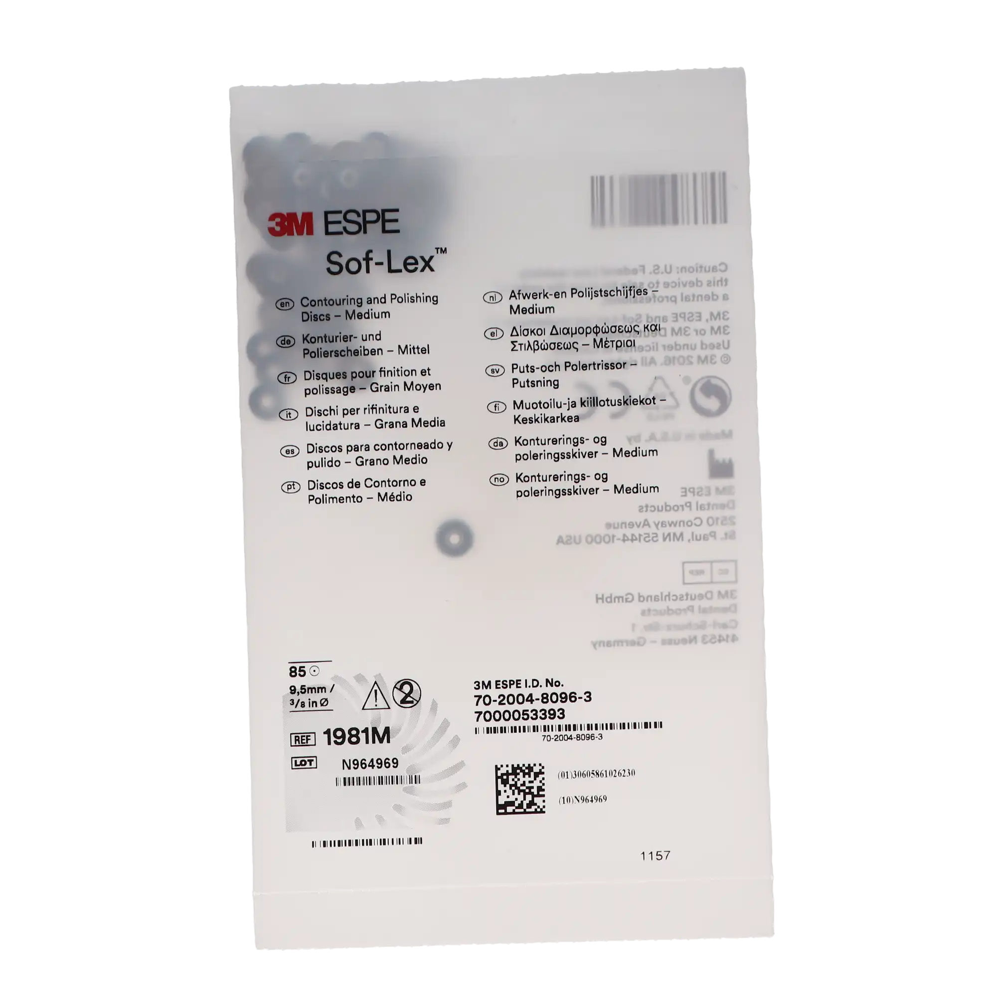 3M Sof-Lex Pop-On Contouring and Polishing Discs, 3/8" Diameter, Medium (Dark Blue), 85/Pk, 1981M thumbnail 8