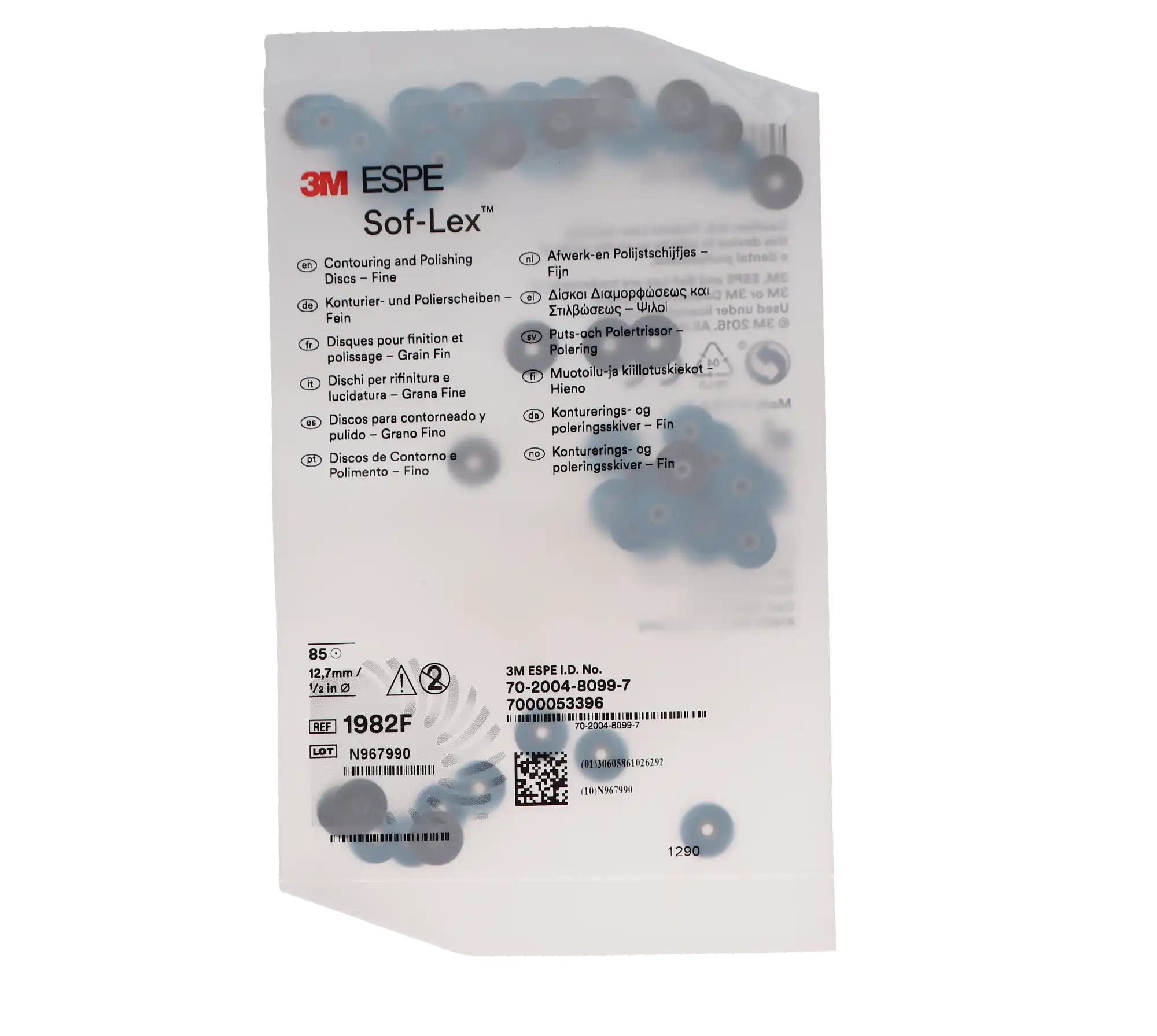 3M Sof-Lex Contouring and Polishing Discs, Pop-On, 1/2" Diameter, Fine (Medium Blue), 85/Pkg, 1982F thumbnail 8