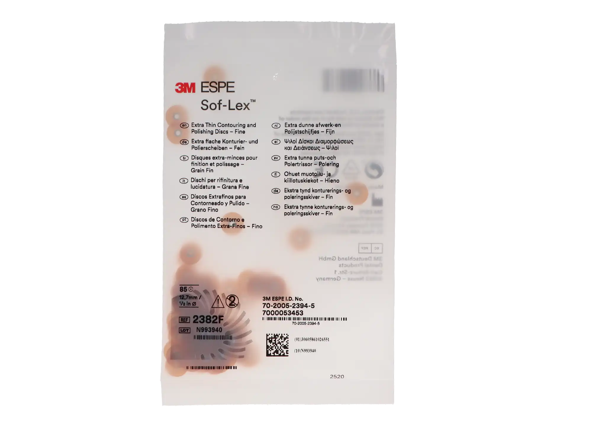 3M Sof-Lex XT Extra-Thin Pop-On Contouring and Polishing Discs, 1/2" Diameter, Fine, Light Orange, 85/Pk, 2382F thumbnail 8
