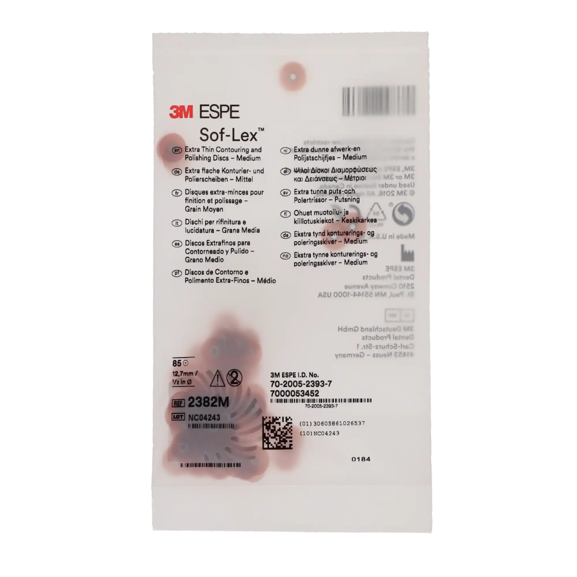 3M Sof-Lex XT Extra-Thin Contouring and Polishing Discs, Pop-On, 1/2" Diameter, Medium Grit, Orange, 85/Pk, 2382M thumbnail 8