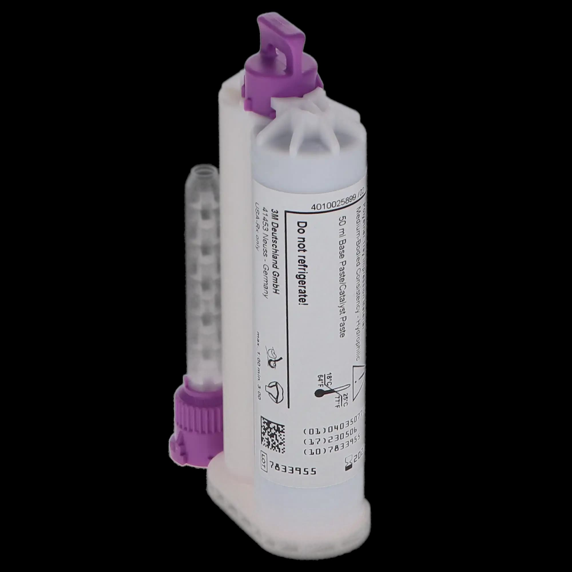 3M Impregum Garant Soft Quick Step Polyether Impression Material, Tray Refill, Medium Body, Purple, 4 x 50 mL Cartridges with 10 Mixing Tips, 31788 thumbnail 3