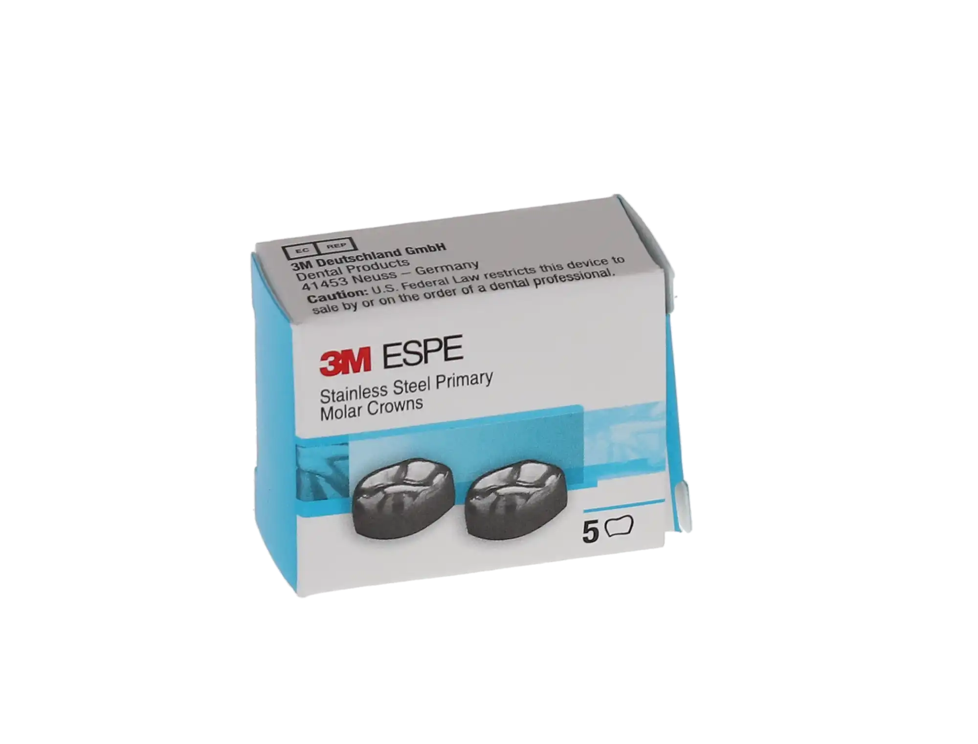 3M ESPE Stainless Steel Primary Molar Crown, Second Primary Molar, Lower Right, Size ELR4, 5/Box, E-LR-4 thumbnail 5