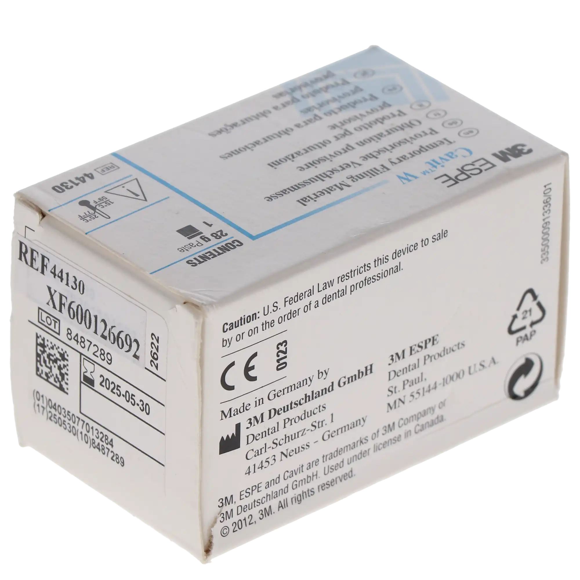 Cavit-W Temporary Filling Material, Medium Set, White, Self-Cure, 28 g Jar, 1/Pk, 44130 thumbnail 8