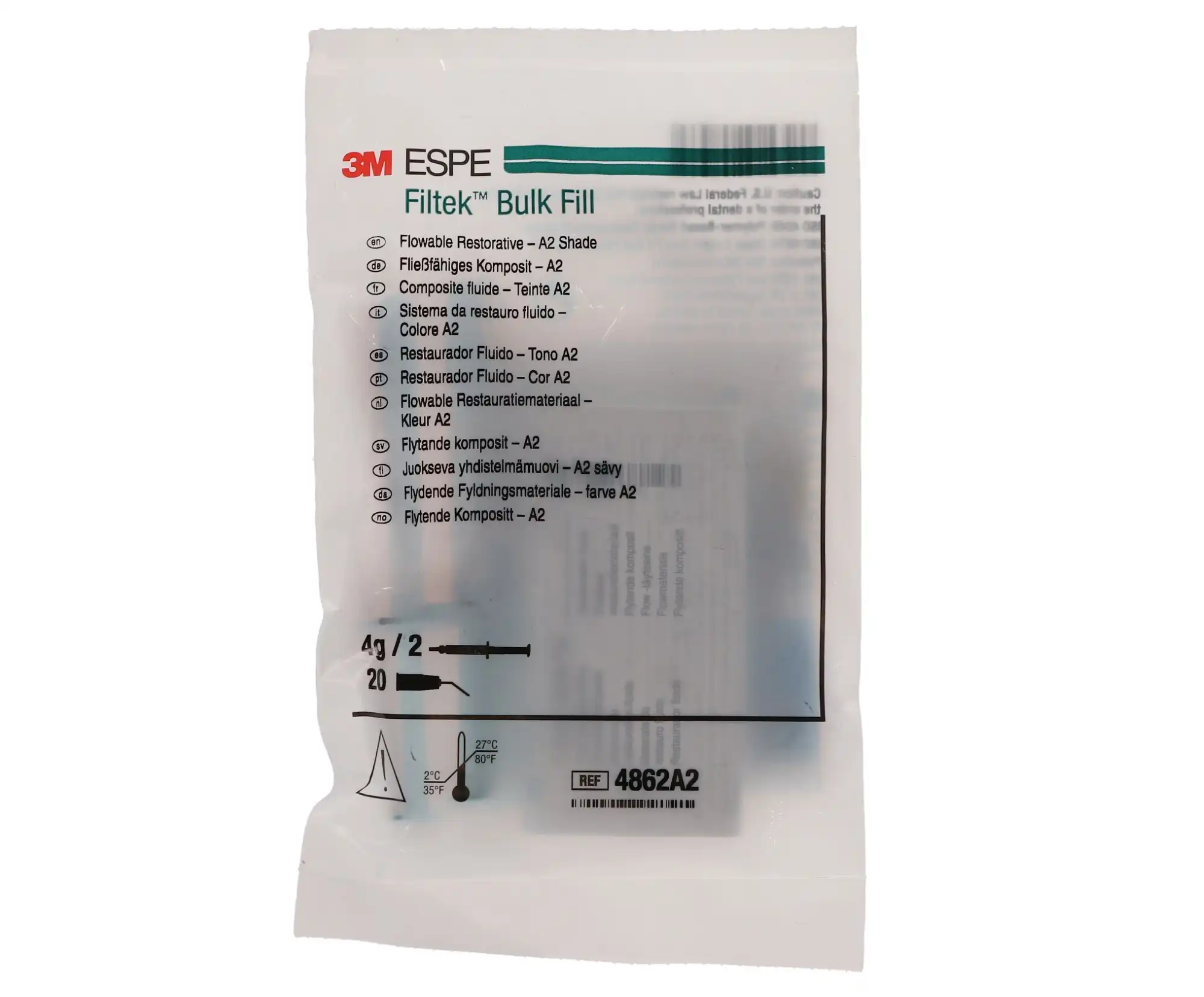 3M Filtek Bulk Fill Flowable Restorative Syringe Refill, Shade A2, 2 g, 2/Pk, 4862A2 thumbnail 13