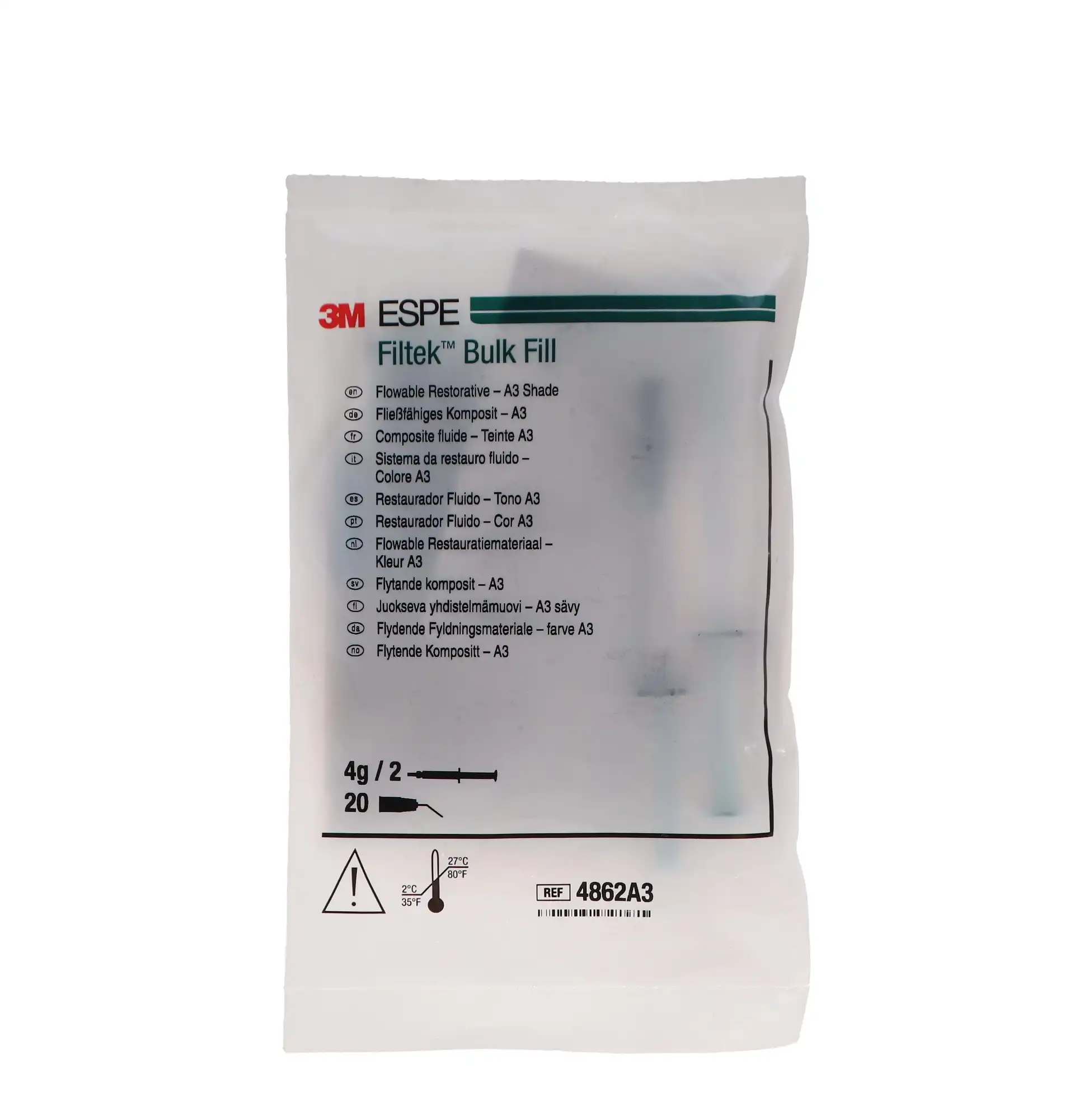 3M Filtek Bulk Fill Flowable Restorative Syringe Refill, Shade A3, 2 g, 2/Pkg, 4862A3 thumbnail 12
