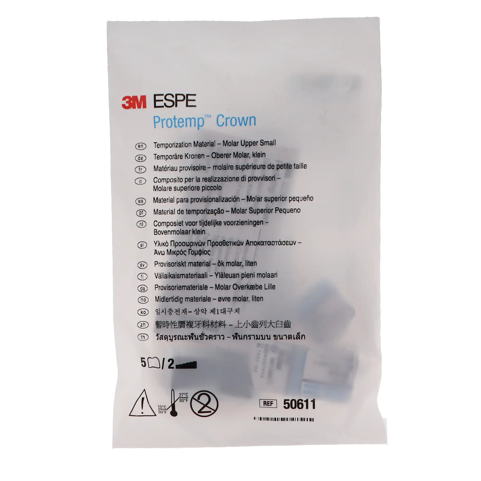 Protemp Crown Temporization Material, Adult Refill, Upper Small Molar, Universal Shade, 5/Pk, 50611 thumbnail 10