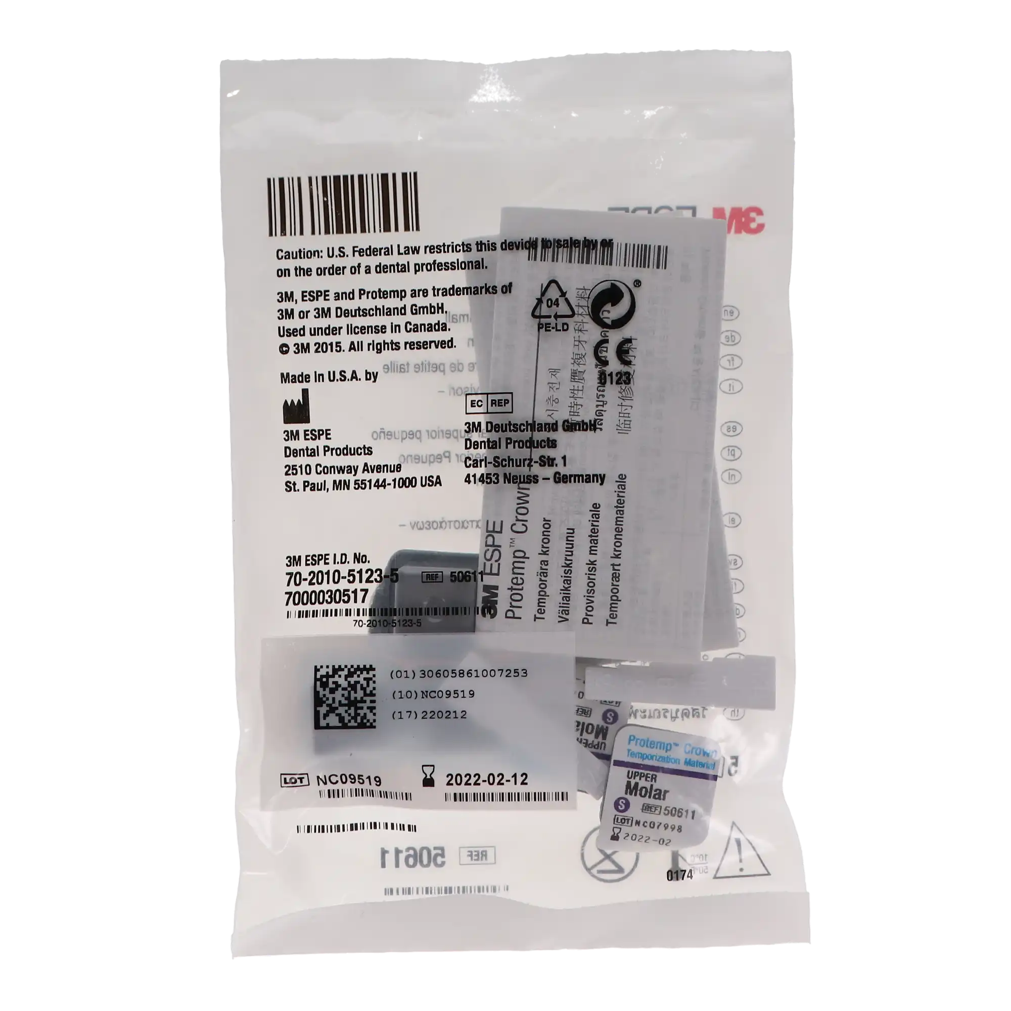 Protemp Crown Temporization Material, Adult Refill, Upper Small Molar, Universal Shade, 5/Pk, 50611 thumbnail 11