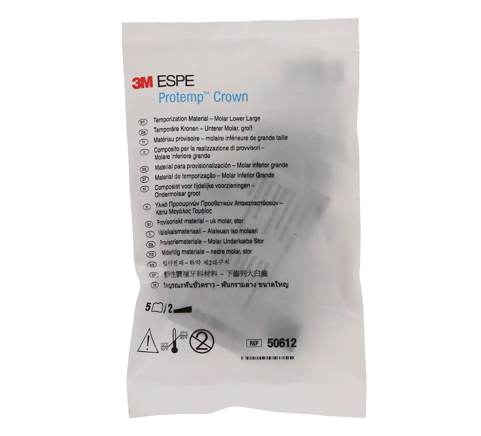 Protemp Crown Temporization Material, Adult Refill, Lower Large Molar, Universal Shade, 5/Pk, 50612 thumbnail 10