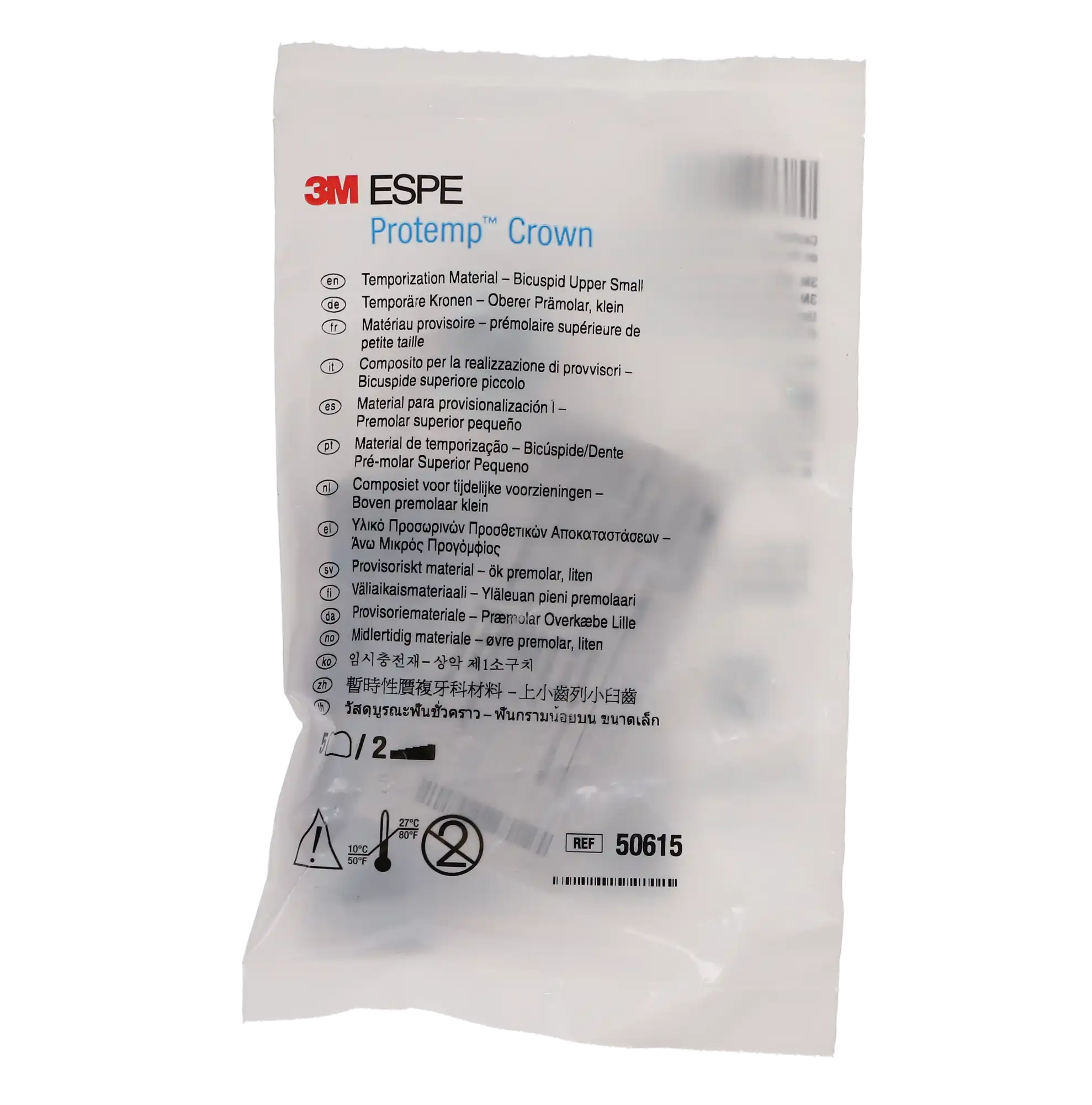 Protemp Crown Temporization Material, Adult Refill, Upper Small Bicuspid/Premolar, Universal Shade, 5/Pk, 50615 thumbnail 10