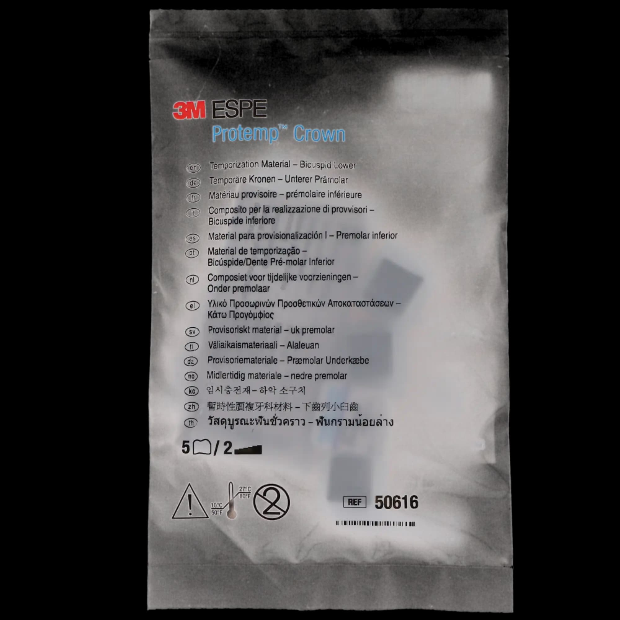 Protemp Crown Temporization Material, Adult Refill, Lower Bicuspid, Universal Shade, 5/Pk, 50616 thumbnail 9