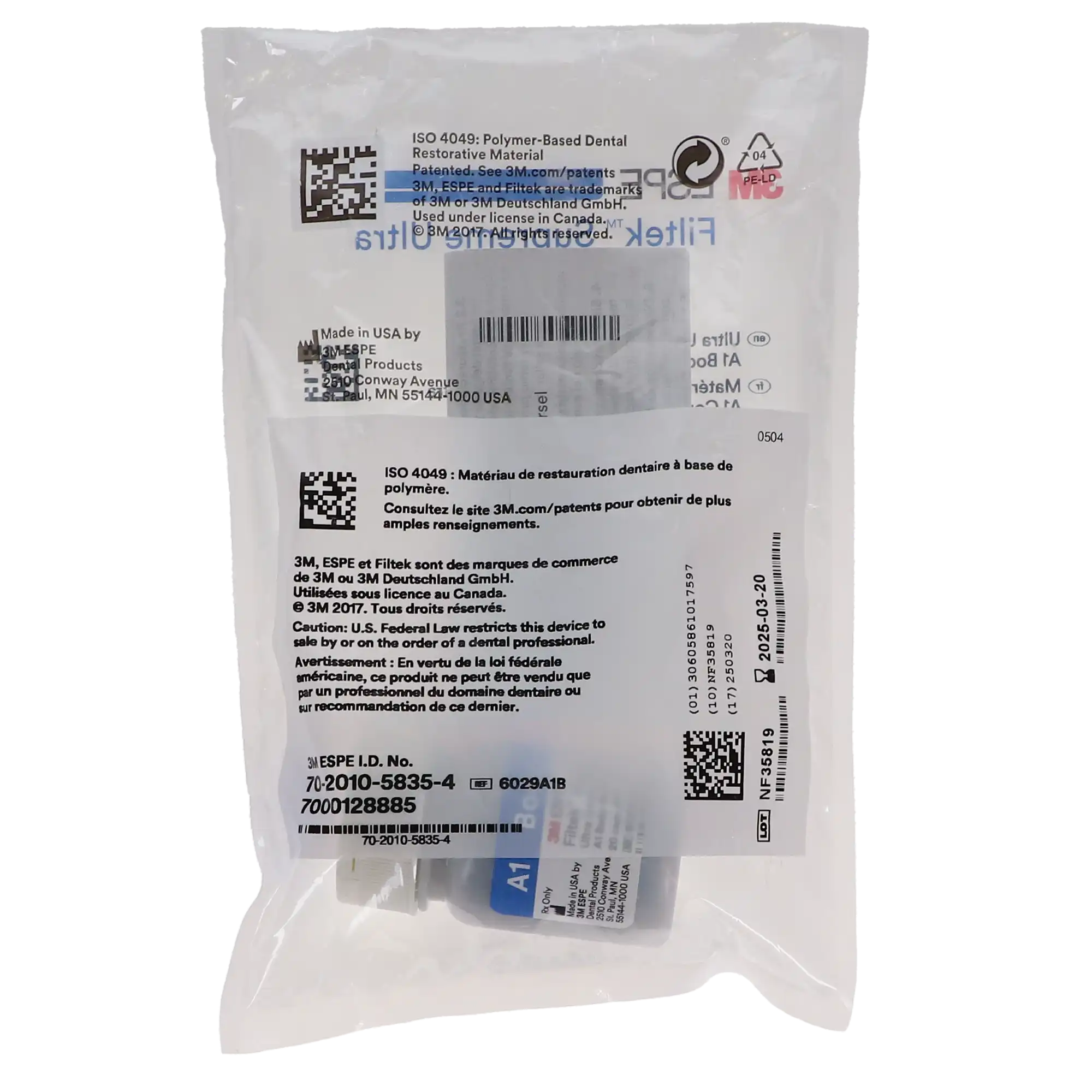 Filtek Supreme Ultra Universal Restorative Capsules, A1 Body, 0.2 g, 20/Pk, 6029A1B thumbnail 9