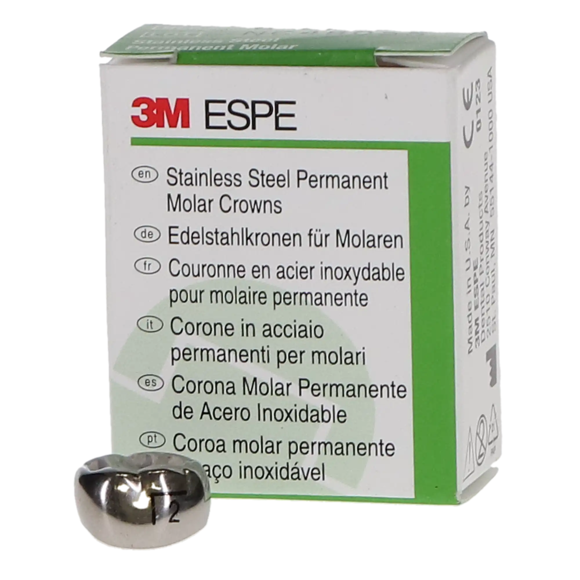 3M Stainless Steel Permanent Molar Crown, 6-LL-2, Lower Left First Permanent Molar, Size 2, 5/Box thumbnail 9