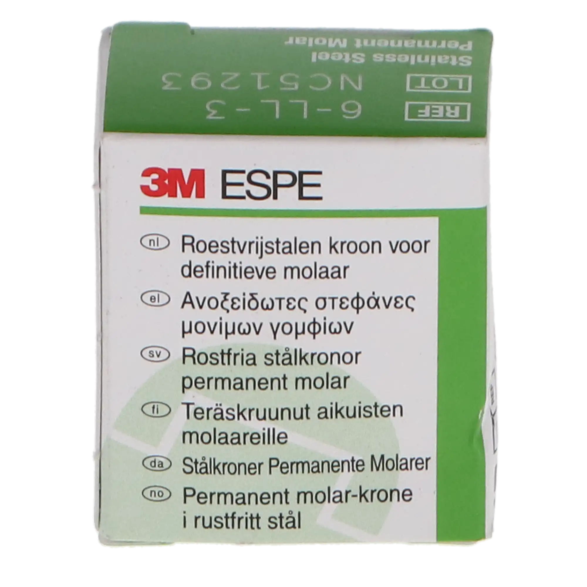 3M ESPE Stainless Steel Permanent Molar Crown, Size 6LL3, Lower Left First Permanent Molar, 5/Box, 6-LL-3 thumbnail 10