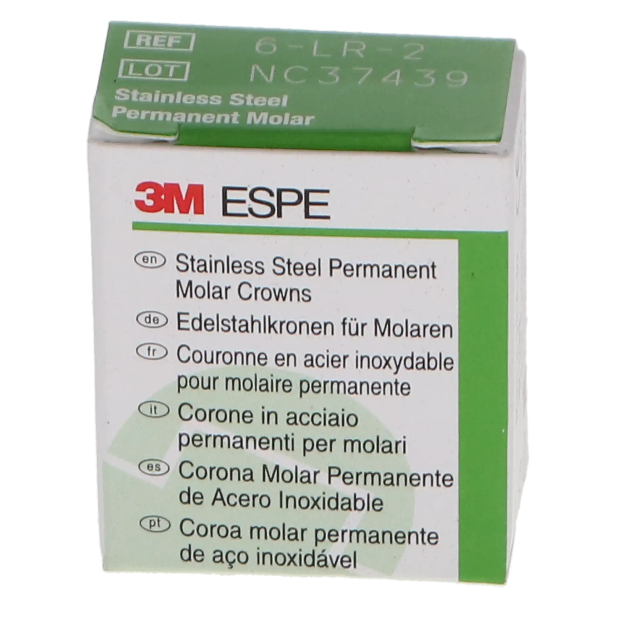 3M ESPE Stainless Steel Permanent Molar Crown, 6LR2, Lower Right First Permanent Molar, Size 2, 5/Box thumbnail 10