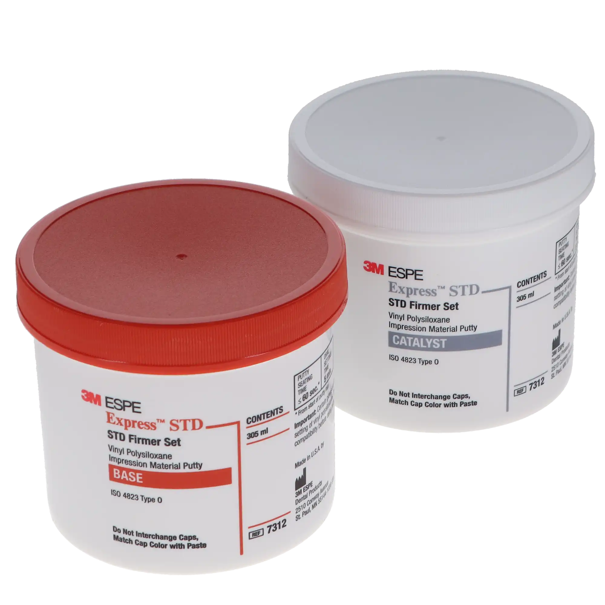 3M Express STD VPS Impression Material Putty, Regular Set, Heavy Body, 2 Jars (Base + Catalyst), 305 mL Each, 7312 thumbnail 2