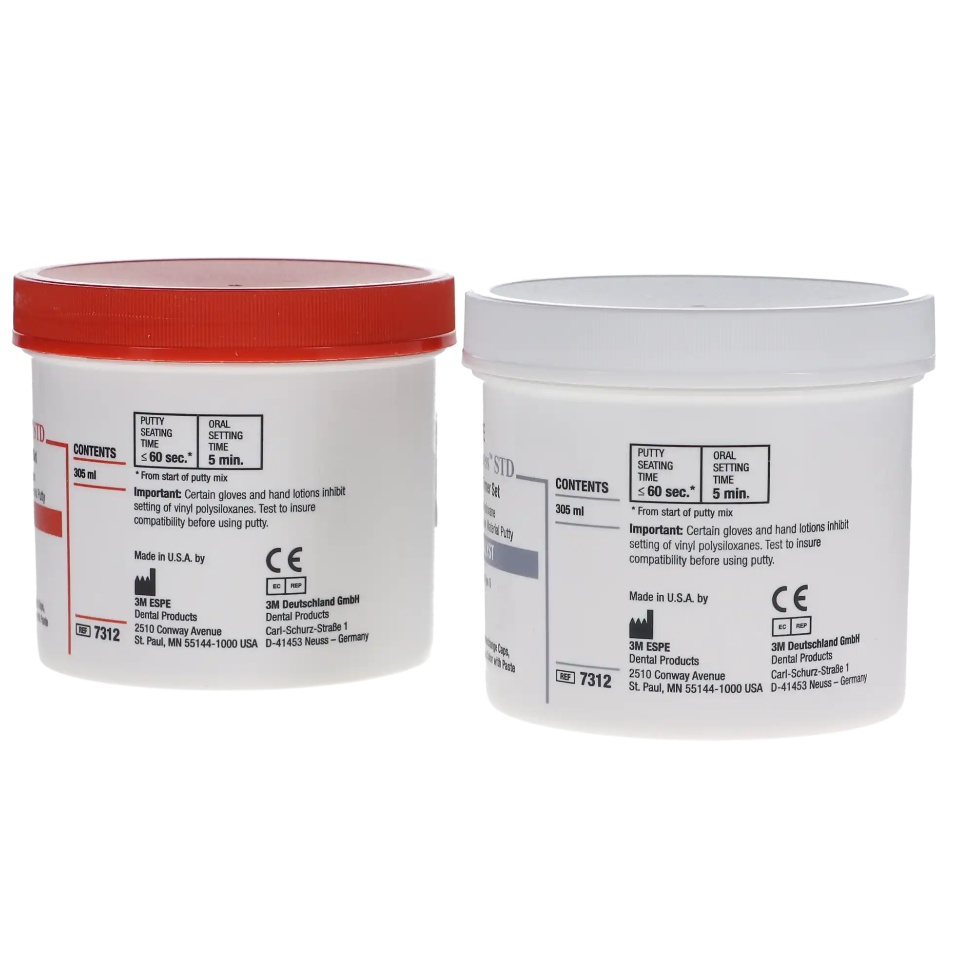 3M Express STD VPS Impression Material Putty, Regular Set, Heavy Body, 2 Jars (Base + Catalyst), 305 mL Each, 7312 thumbnail 3