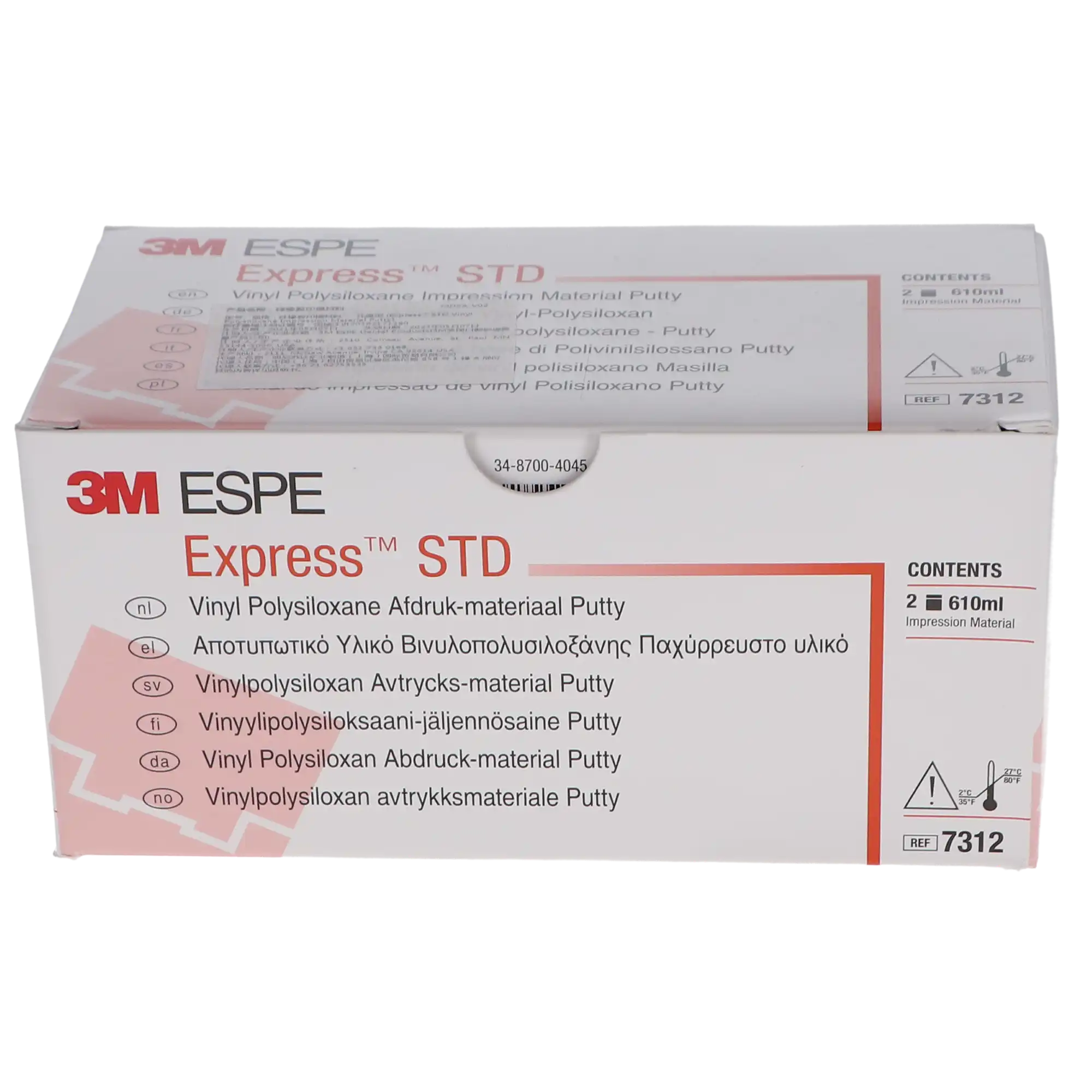 3M Express STD VPS Impression Material Putty, Regular Set, Heavy Body, 2 Jars (Base + Catalyst), 305 mL Each, 7312 thumbnail 5