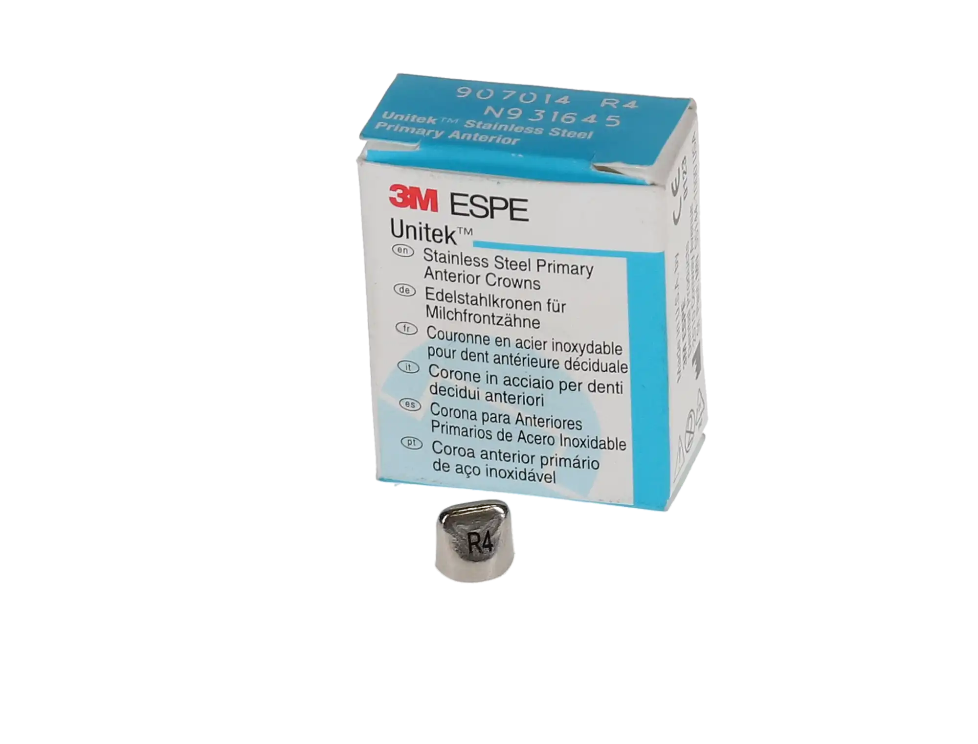 3M Unitek Stainless Steel Primary Anterior Crown, Upper Right Central, Size 4 (UR4), 5/Box, 907014 thumbnail 9
