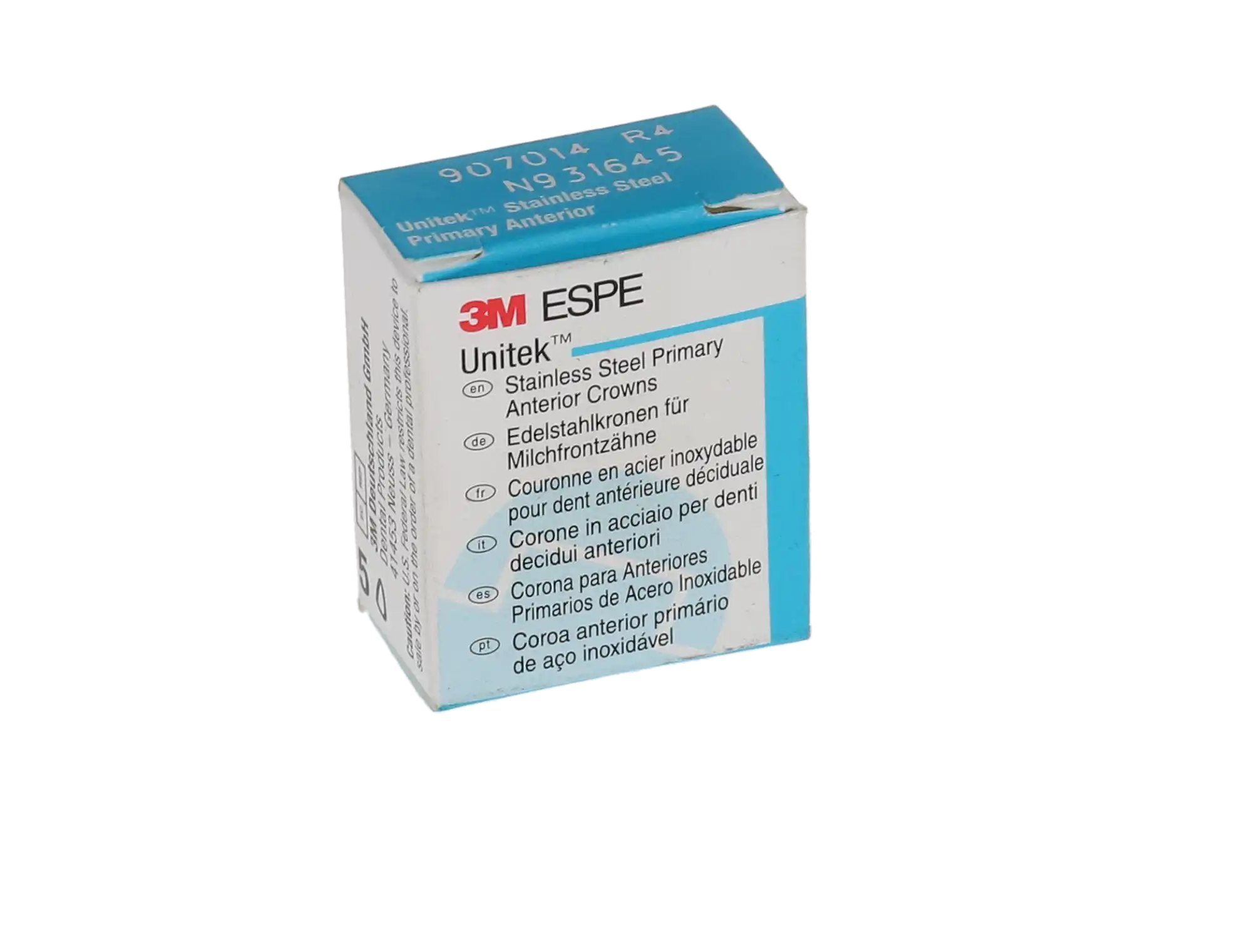 3M Unitek Stainless Steel Primary Anterior Crown, Upper Right Central, Size 4 (UR4), 5/Box, 907014 thumbnail 10