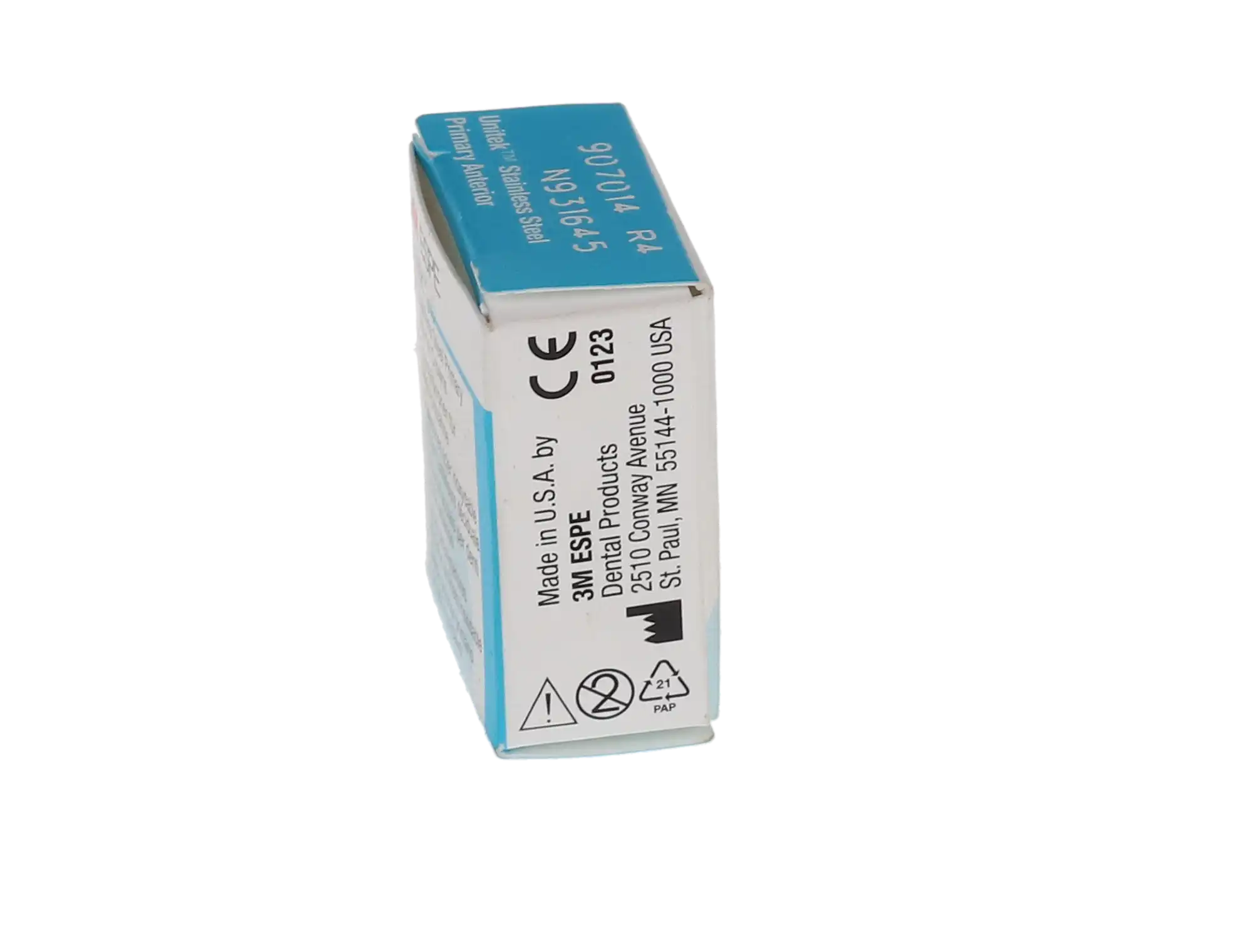3M Unitek Stainless Steel Primary Anterior Crown, Upper Right Central, Size 4 (UR4), 5/Box, 907014 thumbnail 11