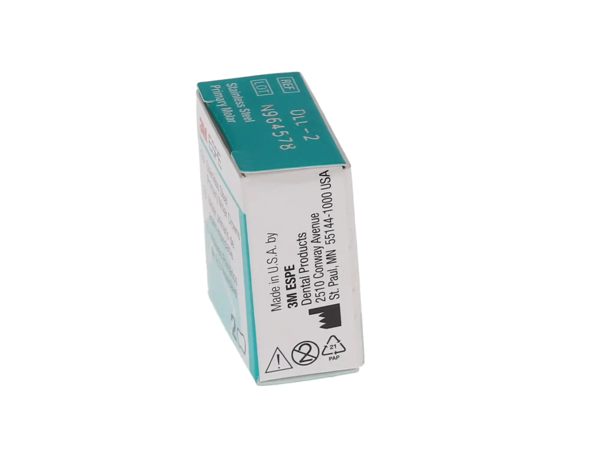 3M ESPE Stainless Steel Primary Molar Crown, First Primary Molar, Lower Left, Size DLL2, 5/Box, D-LL-2 thumbnail 6