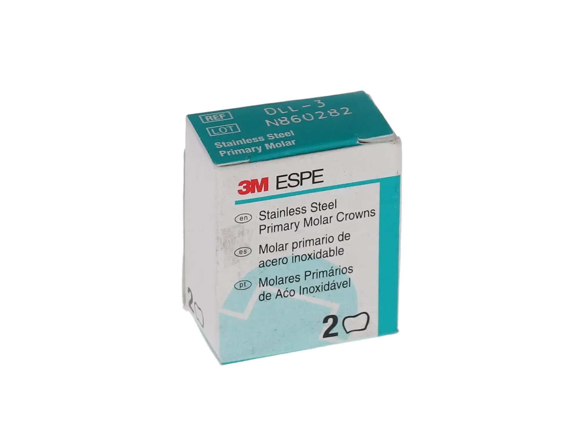 3M ESPE Stainless Steel Primary Molar Crown, First Primary Molar, Lower Left, Size DLL3, 5/Box, D-LL-3 thumbnail 4