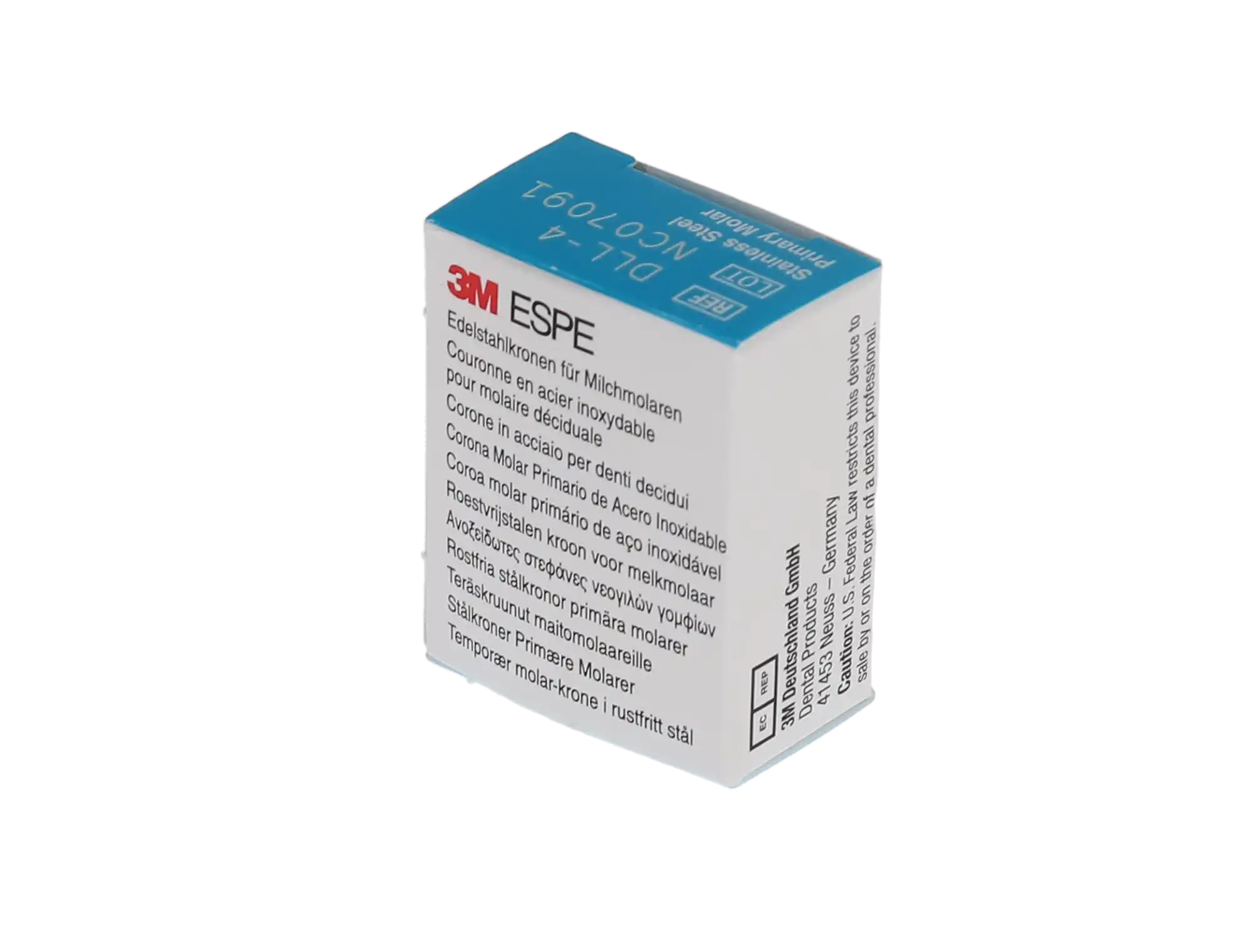 3M ESPE Stainless Steel Primary Molar Crown, First Primary Molar, Lower Left, Size DLL4, 5/Box, D-LL-4 thumbnail 5