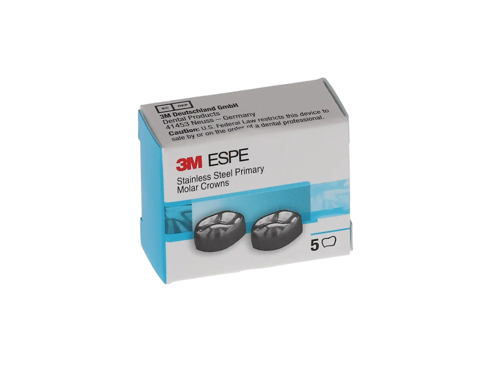 3M ESPE Stainless Steel Primary Molar Crown, First Primary Molar, Lower Left, Size DLL4, 5/Box, D-LL-4 thumbnail 6
